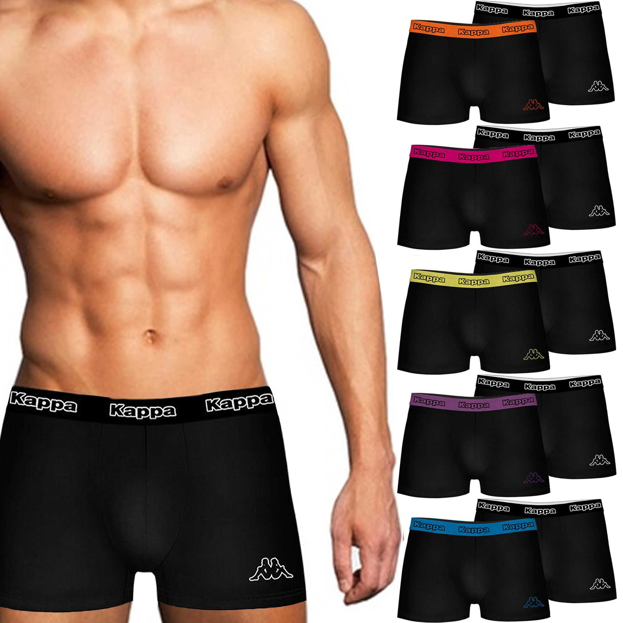 Kappa Boxershorts Herren 10er Pack – Unterhosen Größen M-XXL, Hochwertige B günstig online kaufen