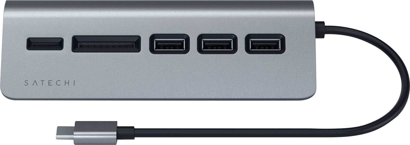 Satechi Type-C Aluminum USB Hub & Card Reader USB-Adapter USB 3.0 Typ A zu USB Typ C