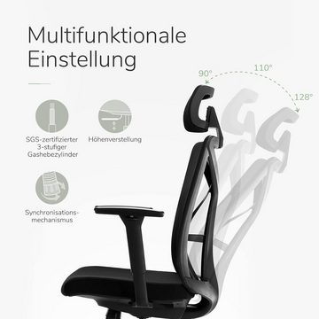 Novilla Bürostuhl, Ergonomisch Schreibtischstuhl, Hoher Rücken Stuhl mit Verstellbarer