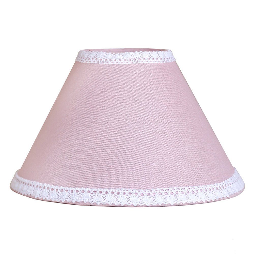 Grafelstein Лампиschirm Лампиschirm ZOE rosa zartrosa mit weißer Spitzenbordüre Kinderzimmer Landhaus K