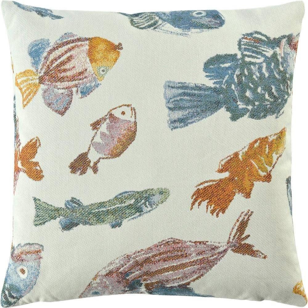 sander table + home Kissenhülle Kissenhülle Glup aus Jacquard – Maritimes Design mit Fischen