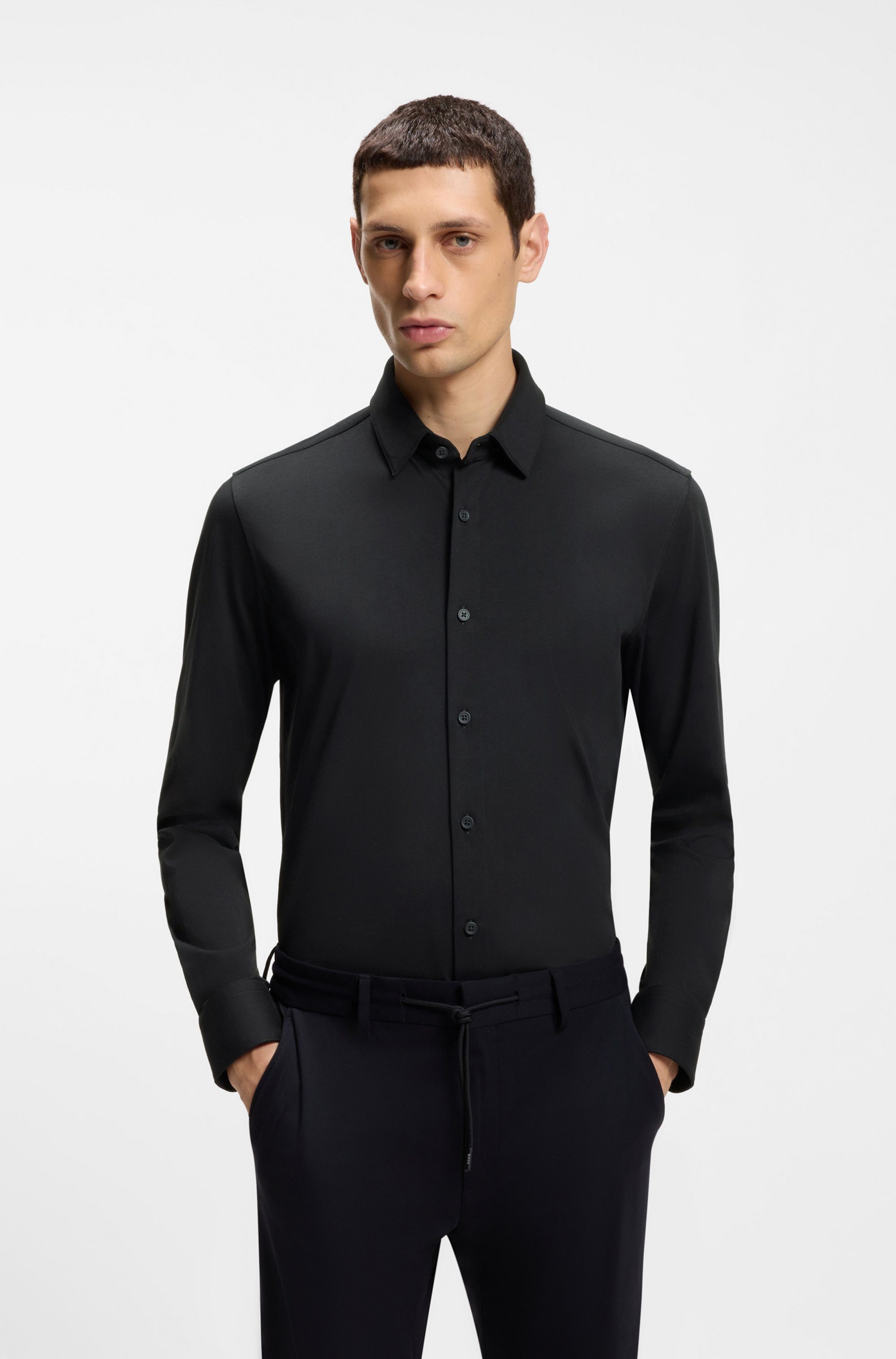 BOSS Businesshemd HANK Kentkragen, Slim Fit, Baumwoll-Mix mit Performance-S günstig online kaufen