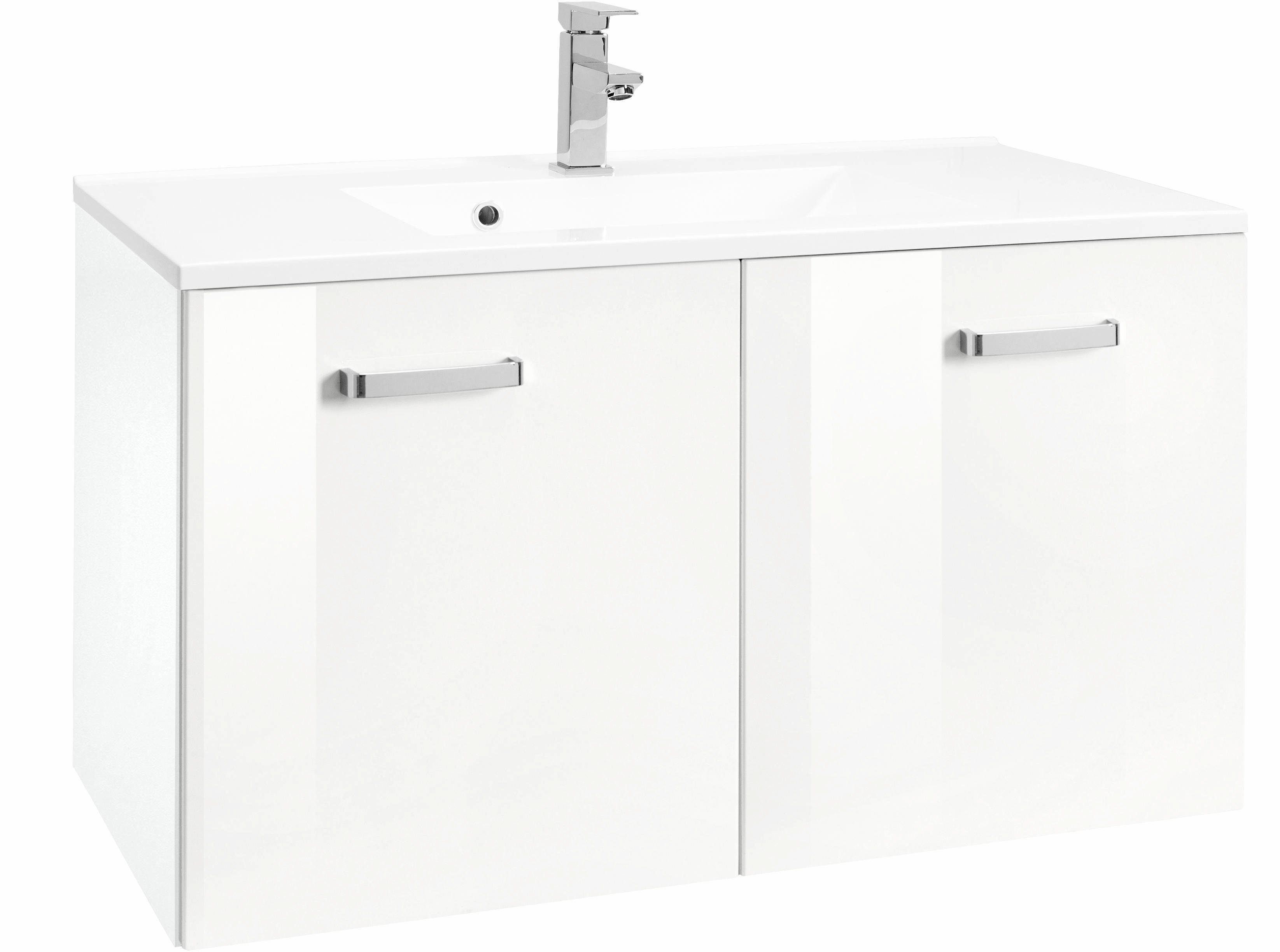 Waschbeckenunterschrank Waschtisch weiß weiß/weiß HELD 60 Waschbecken, | MÖBEL cm Ravenna inkl. Badmöbel, Breite