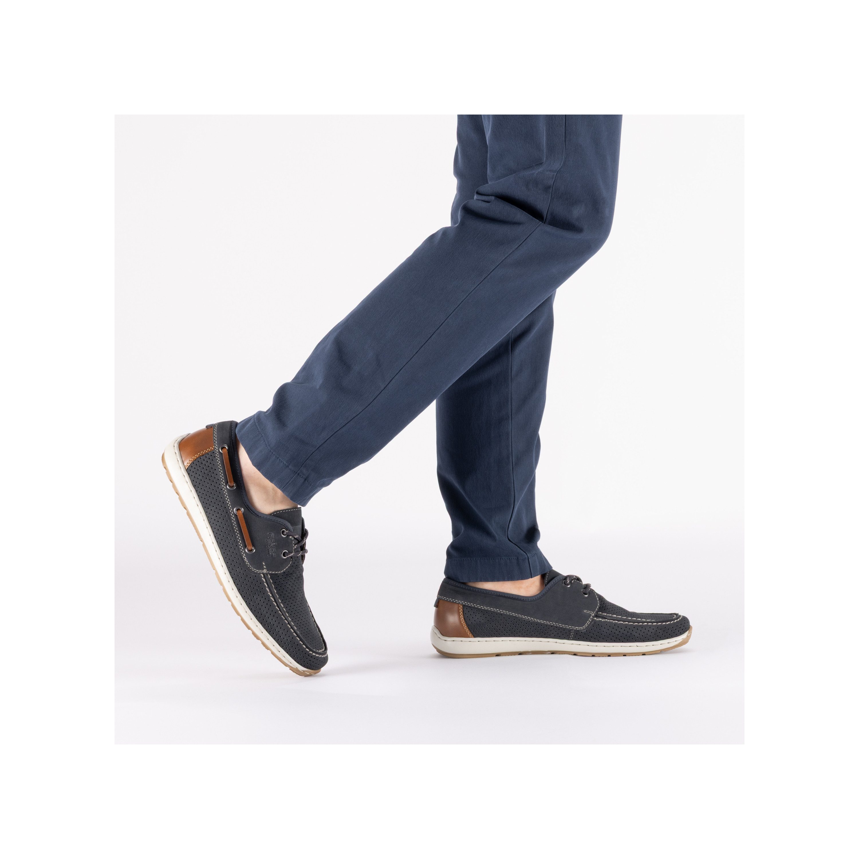 Rieker Bootsschuh Mokassin, Halbschuh, Frühlingsschuh mit Perforation günstig online kaufen