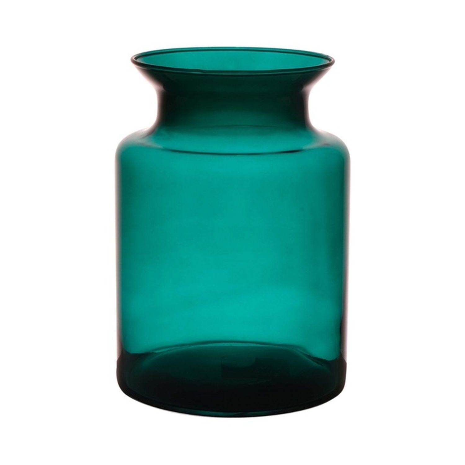 INNA-Glas Dekovase Windlichtglas Hanna Earth, cyanblau-klar, 20 cm, Ø 14 cm