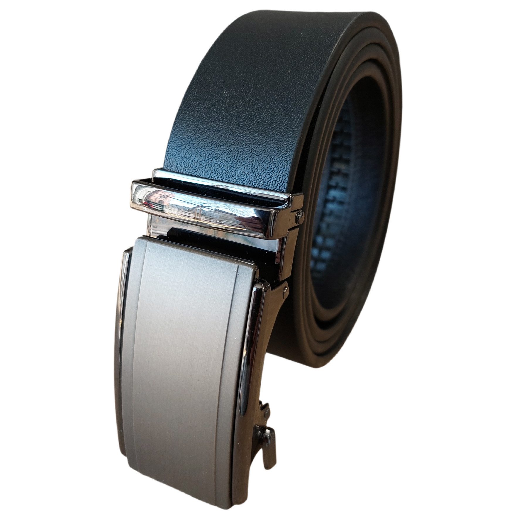 Ware aus aller Welt Ledergürtel mit moderner Automatik Schnalle stilvoller Herrengürtel 3,6 cm breit