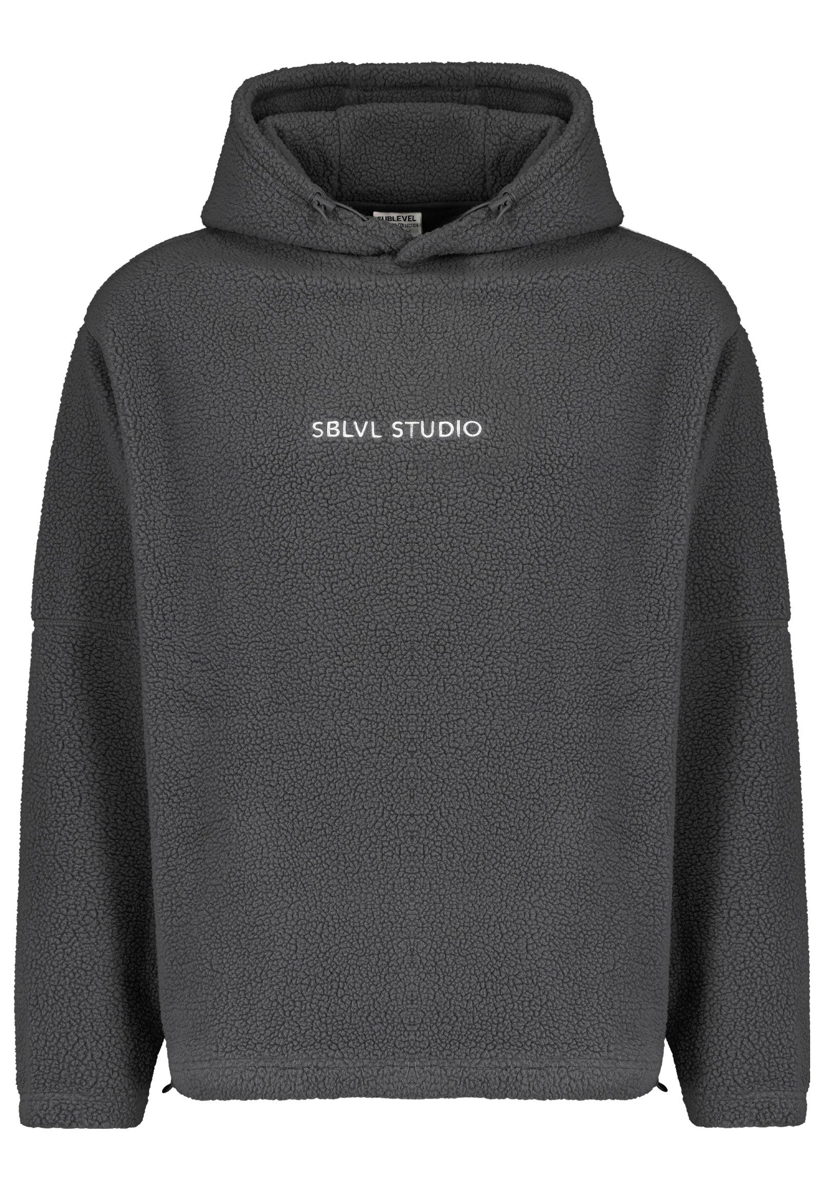 SUBLEVEL Hoodie Teddyfleece Kapuze Logoschriftzug Tunnelzug am Saum (1-tlg) günstig online kaufen
