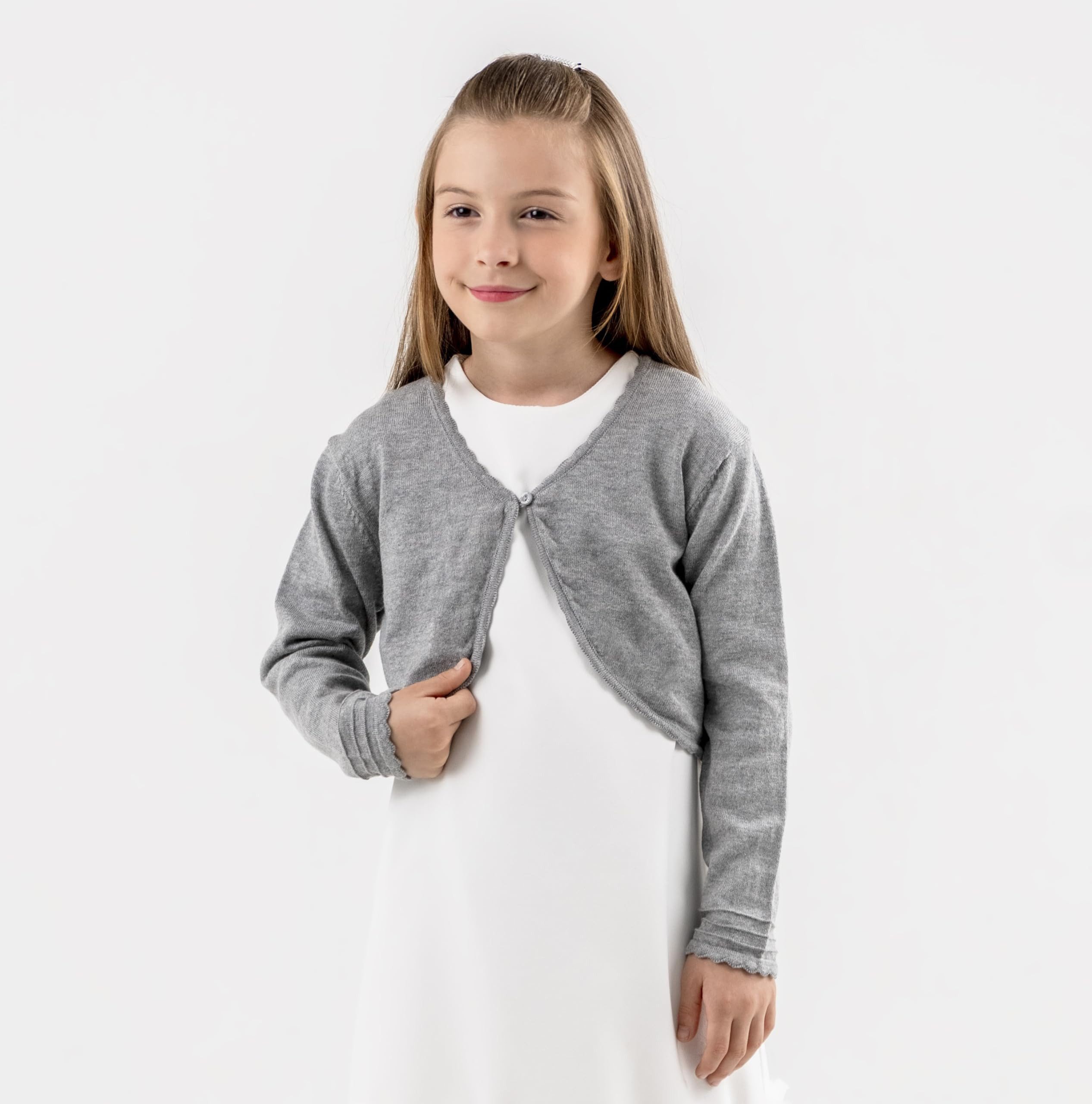 Minora Strickkleid Baby/Kind Bolero Taufweste Strickwaren Mädchen Langarm
