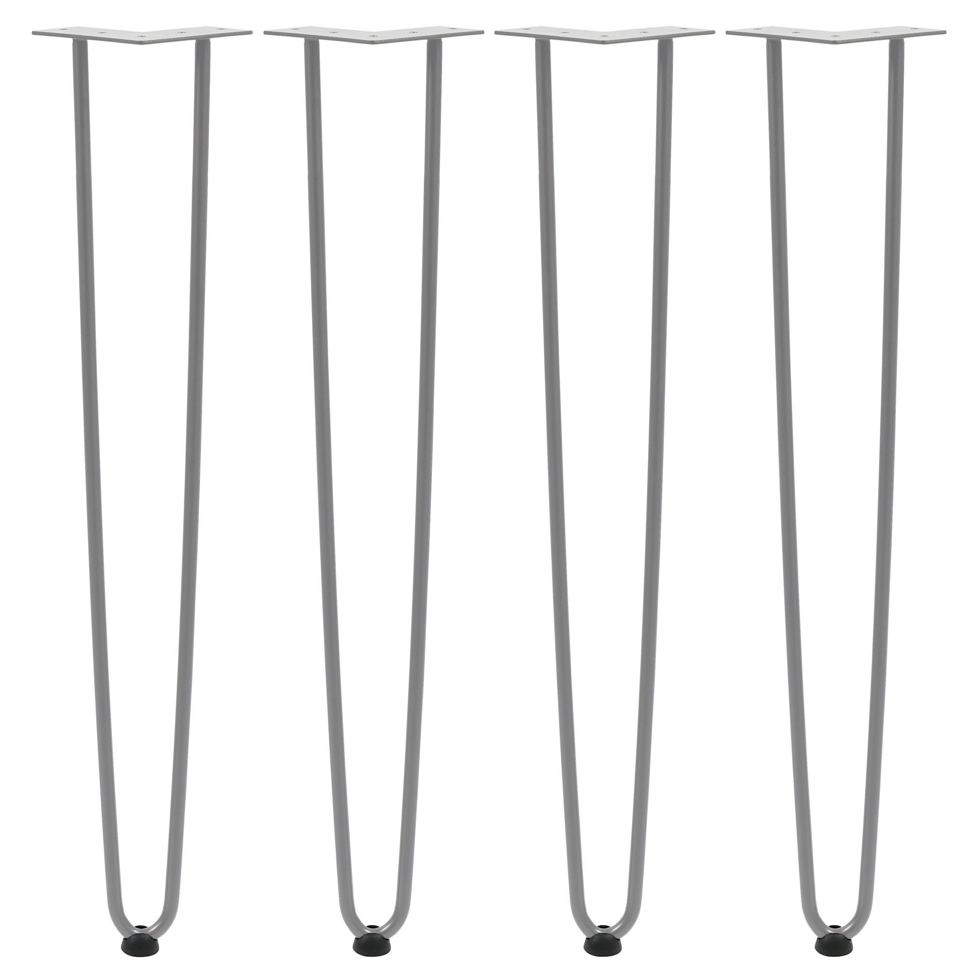 Zelsius Tischbein 4er Set Hairpin Legs, 71 cm, grau, 2 Streben Tischbeine