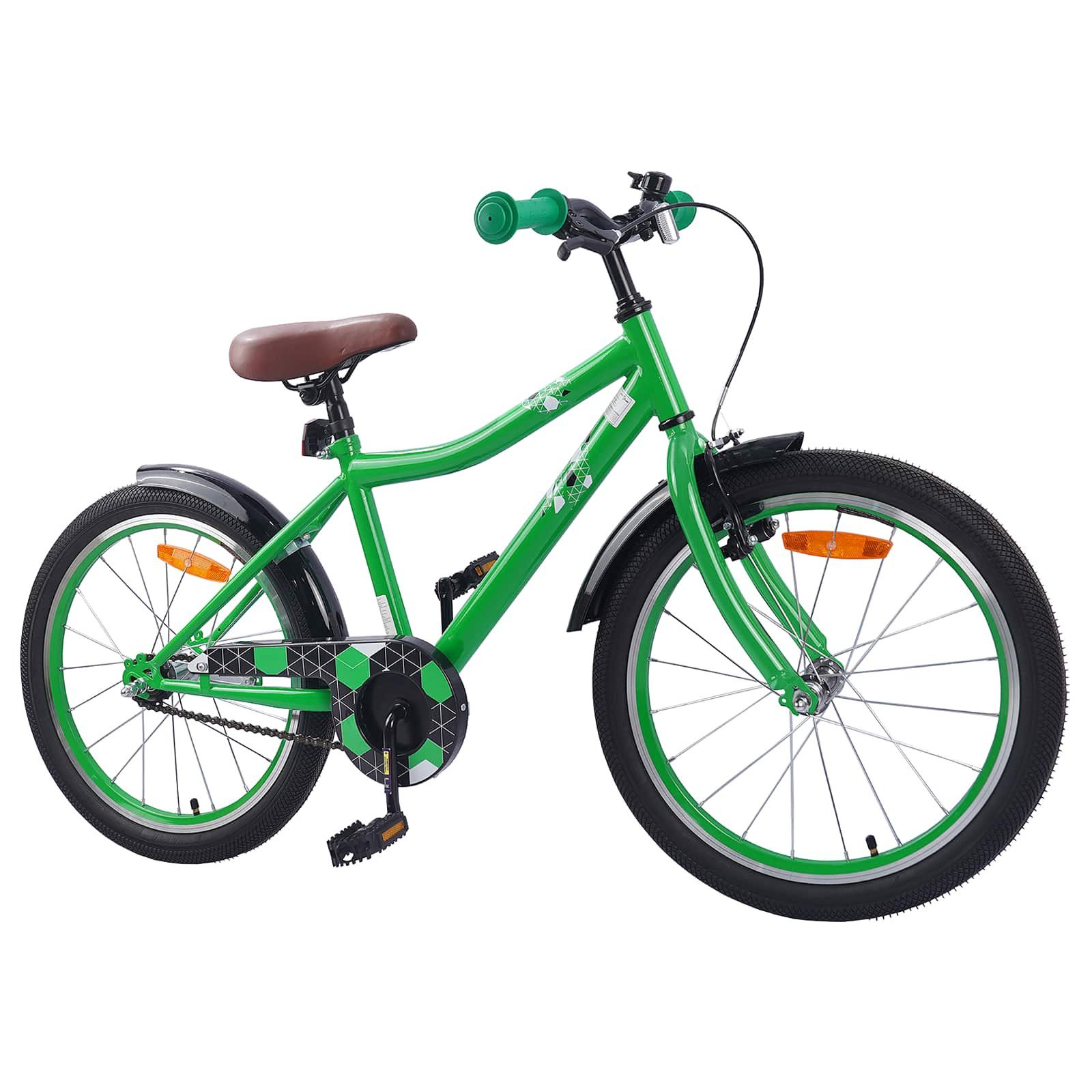 vidaXL Kinderfahrrad 137 x 54 x 79 cm Kinderfahrrad 20 Zoll für 6-11 Jahre alt Grün
