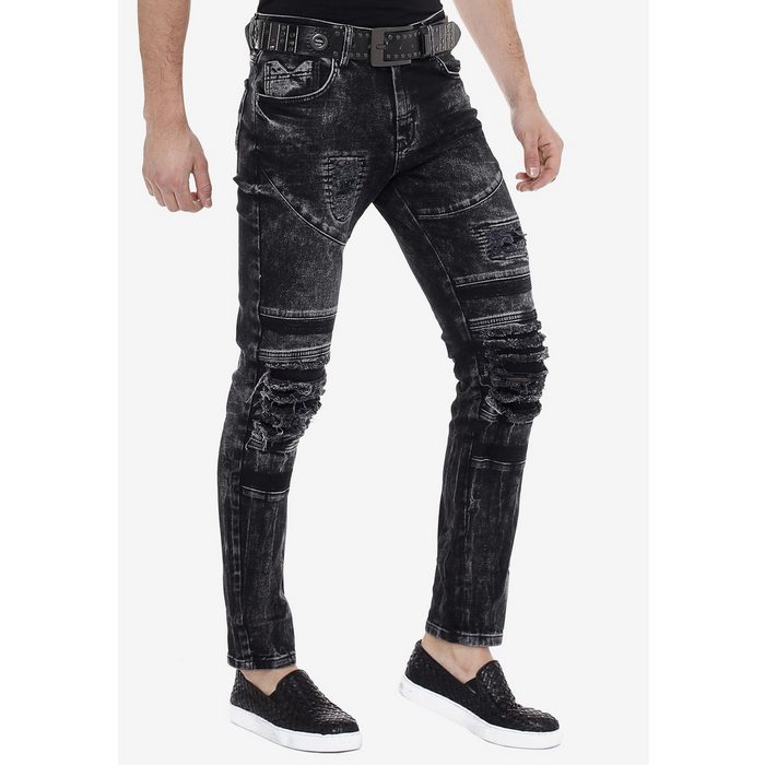 Cipo & Baxx Slim-fit-Jeans im Used-Destroyed-Look in Straight Fit