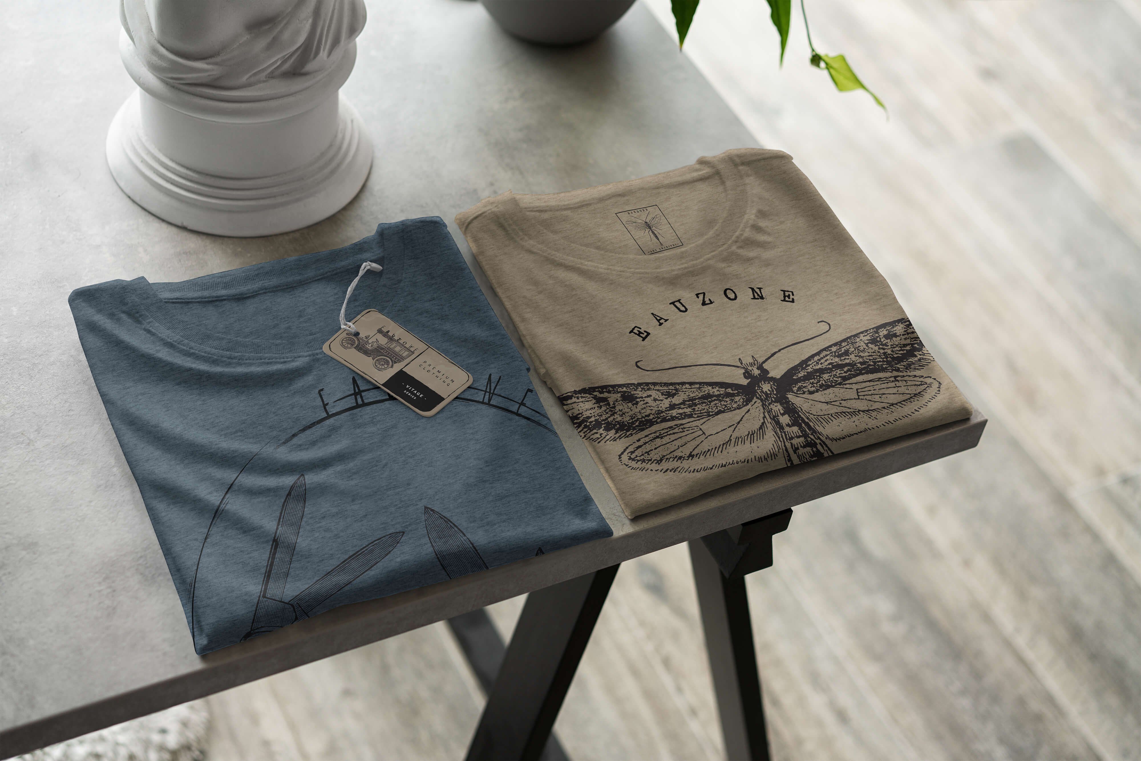 Indigo Vintage T-Shirt Taschenmesser Herren Art Sinus T-Shirt