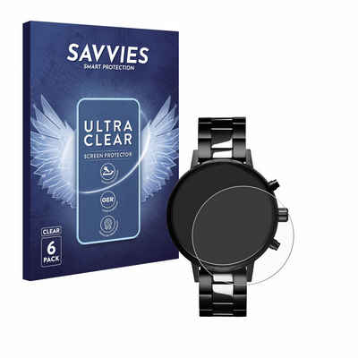 Savvies Schutzfolie für MVMT Nova Chronograph Bracelet, Displayschutzfolie, 6 Stück, Folie klar