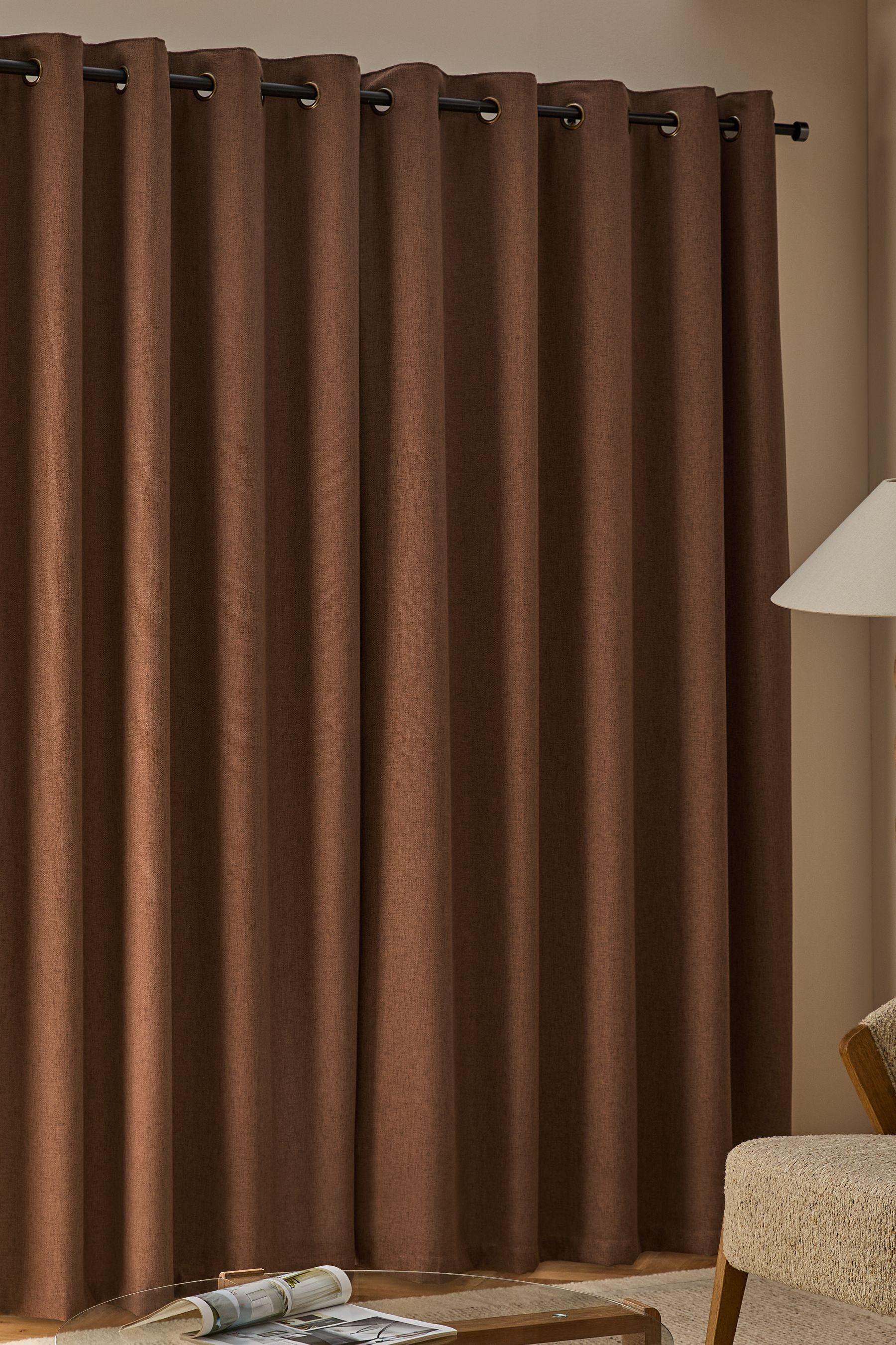 Next Vorhang Gefütterte Ösenvorhänge mit weichem Leinenmix (2 St) günstig online kaufen