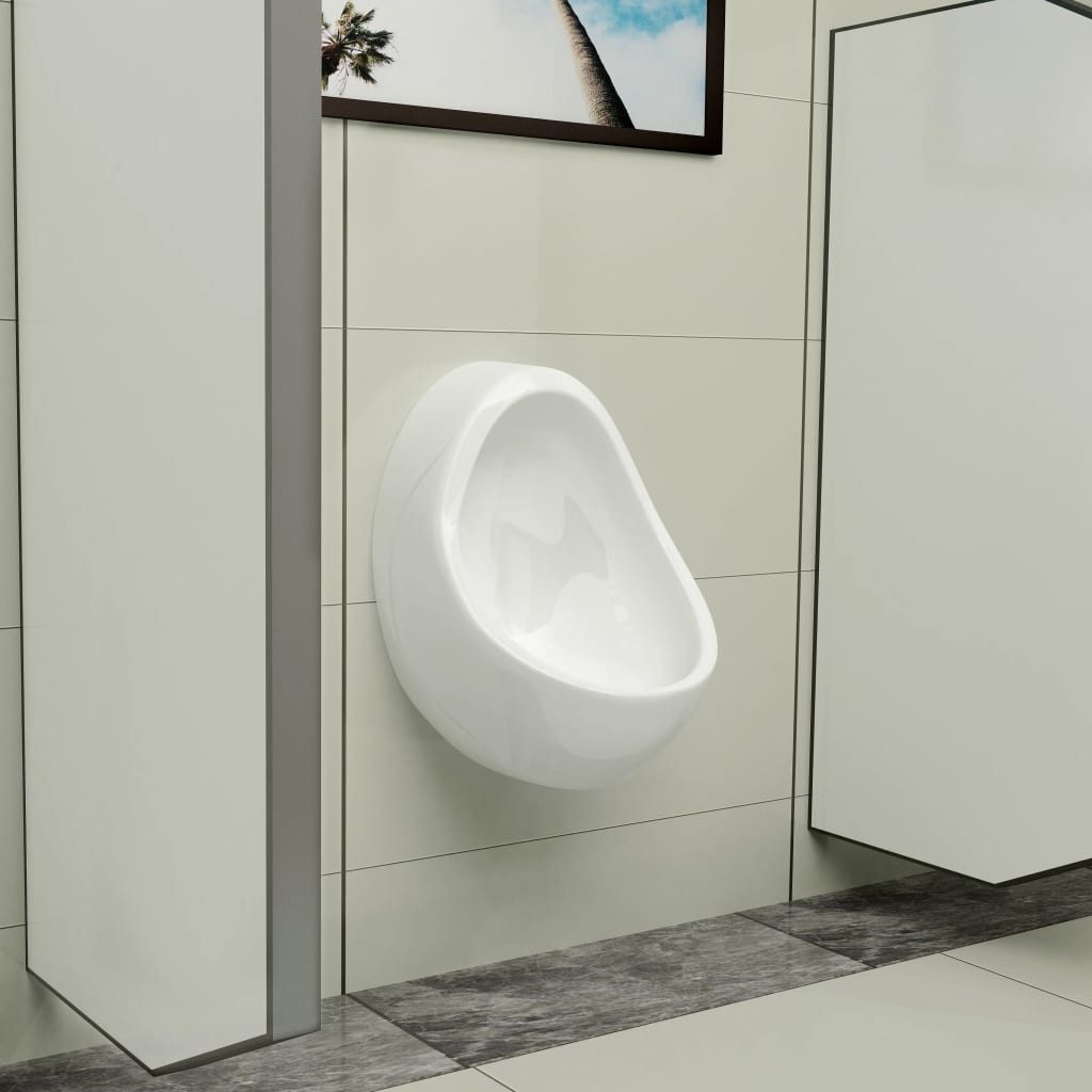 vidaXL Urinal, Wandurinal mit Spülventil Keramik Weiß