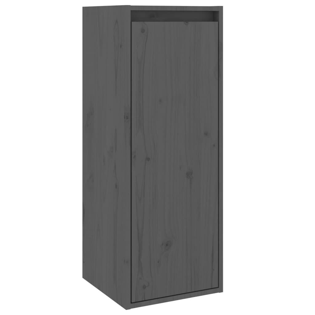 furnicato Wandhängeschrank Wandschrank aus Massivholz Grau 30 x 30 x 80 cm, 1-tlg., Stabiles Regal als TV-Schrank mit Ablagefläche für Wohnräume