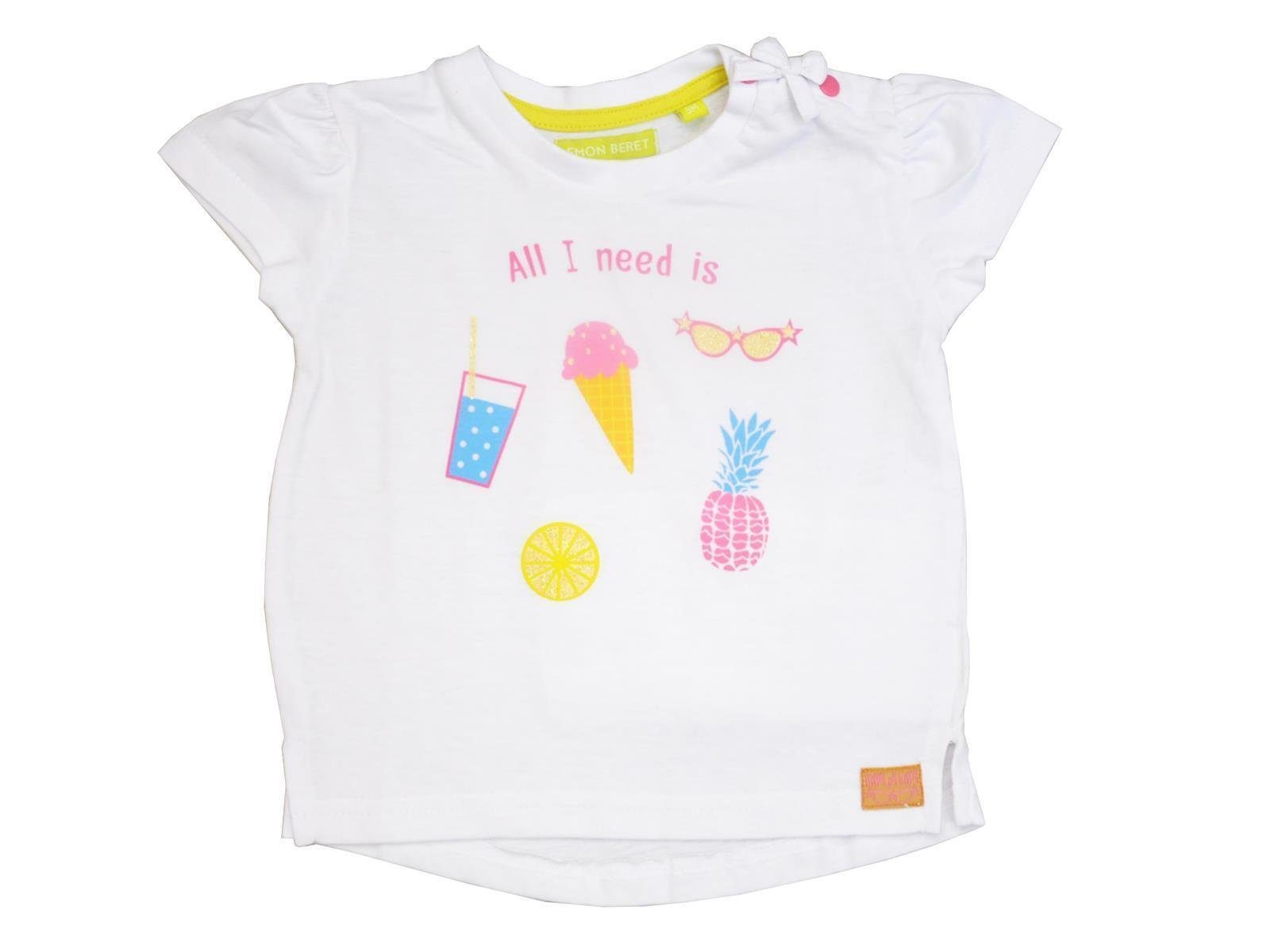 LEMON BERET T-Shirt Lemon Beret Baby T-Shirt "All I need is" in weiß aus reiner Baumwolle, mit Frontprint | T-Shirts