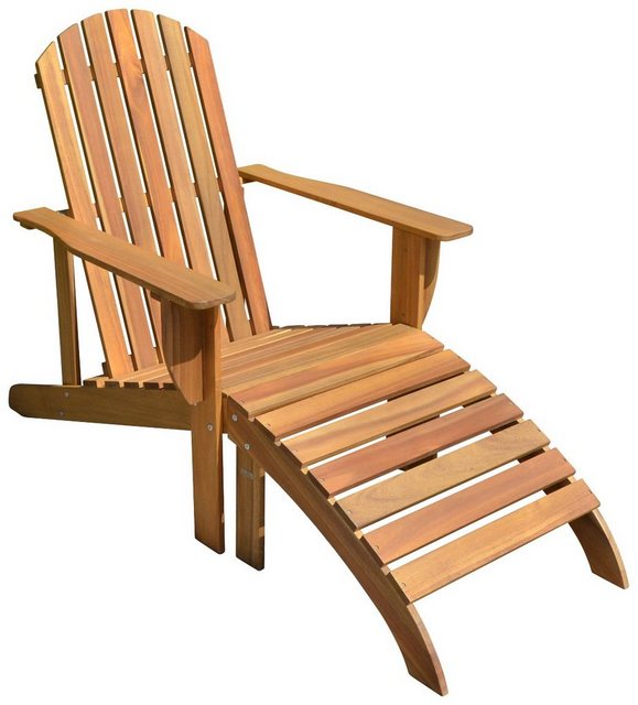 GARDEN PLEASURE Gartenliege HARPER, Eukalyptusholz, braun, inkl. Wendeauflage