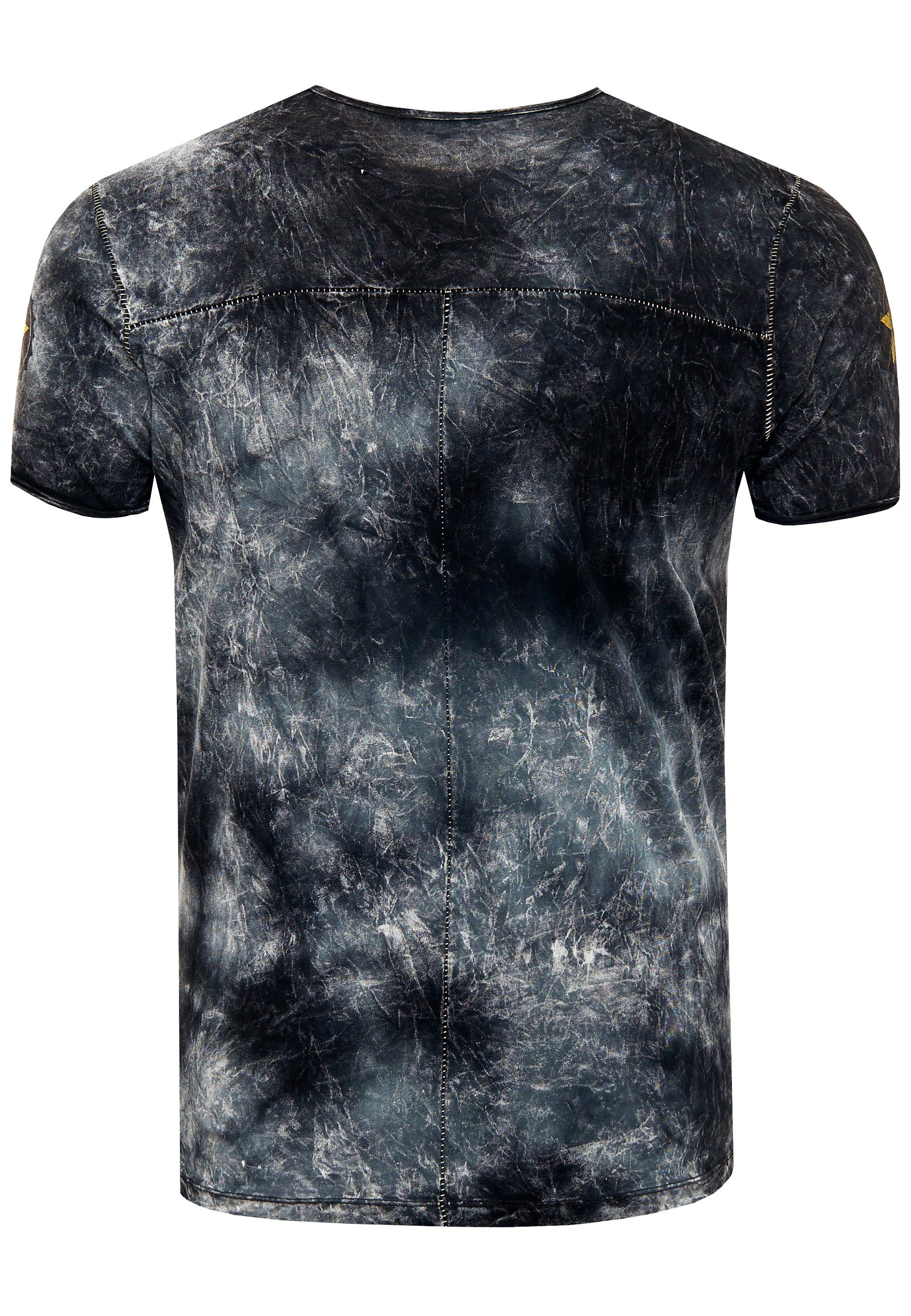 Rusty Neal T-Shirt mit toller Batik-Optik