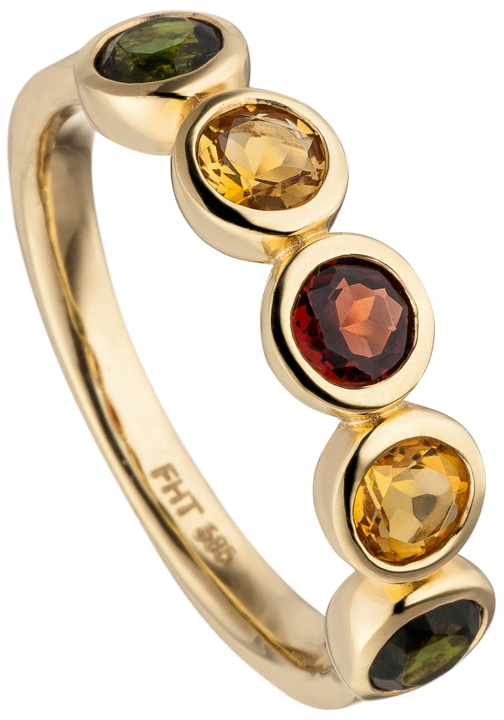 Fingerring Ring mit Citrin Granat Turmalin