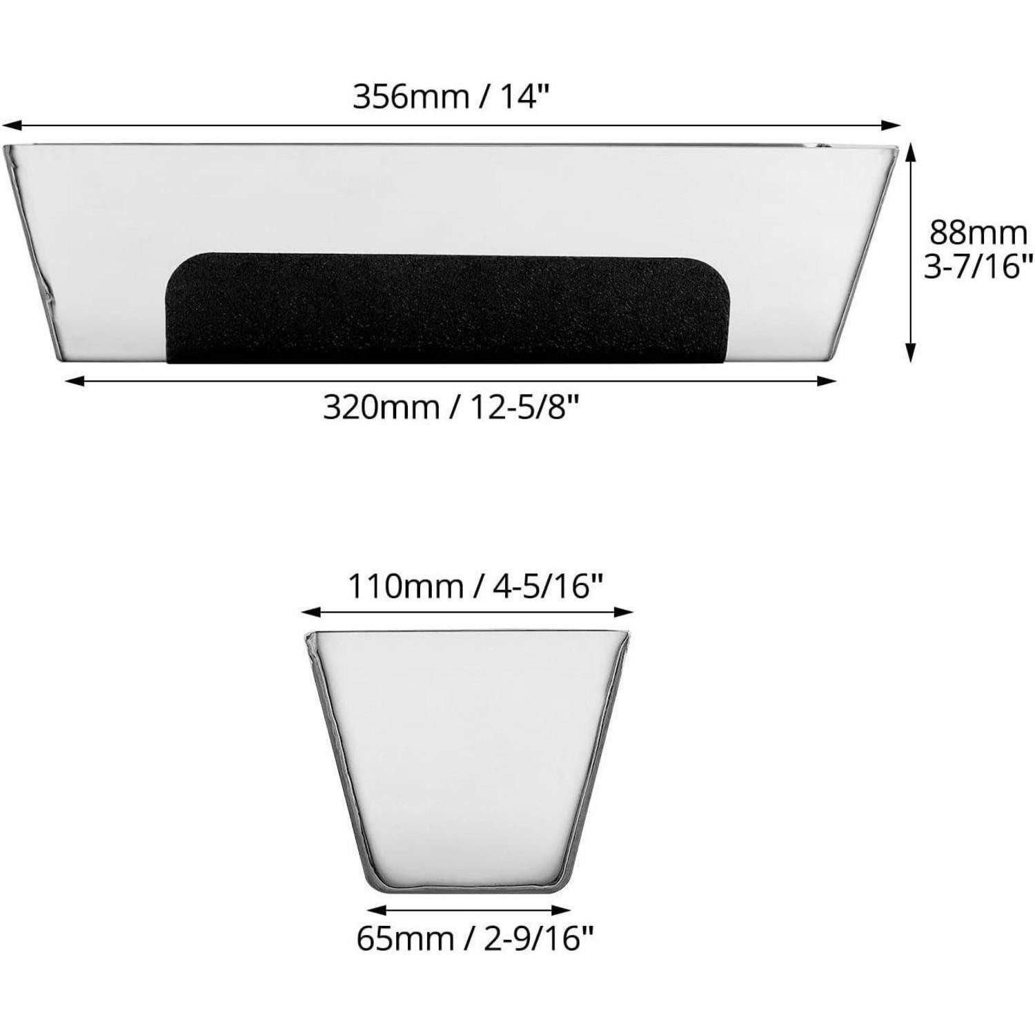LuxusKollektion Flächenspachtel Spachtelkasten Edelstahl 30,5 cm rechteckig Antirutschpad
