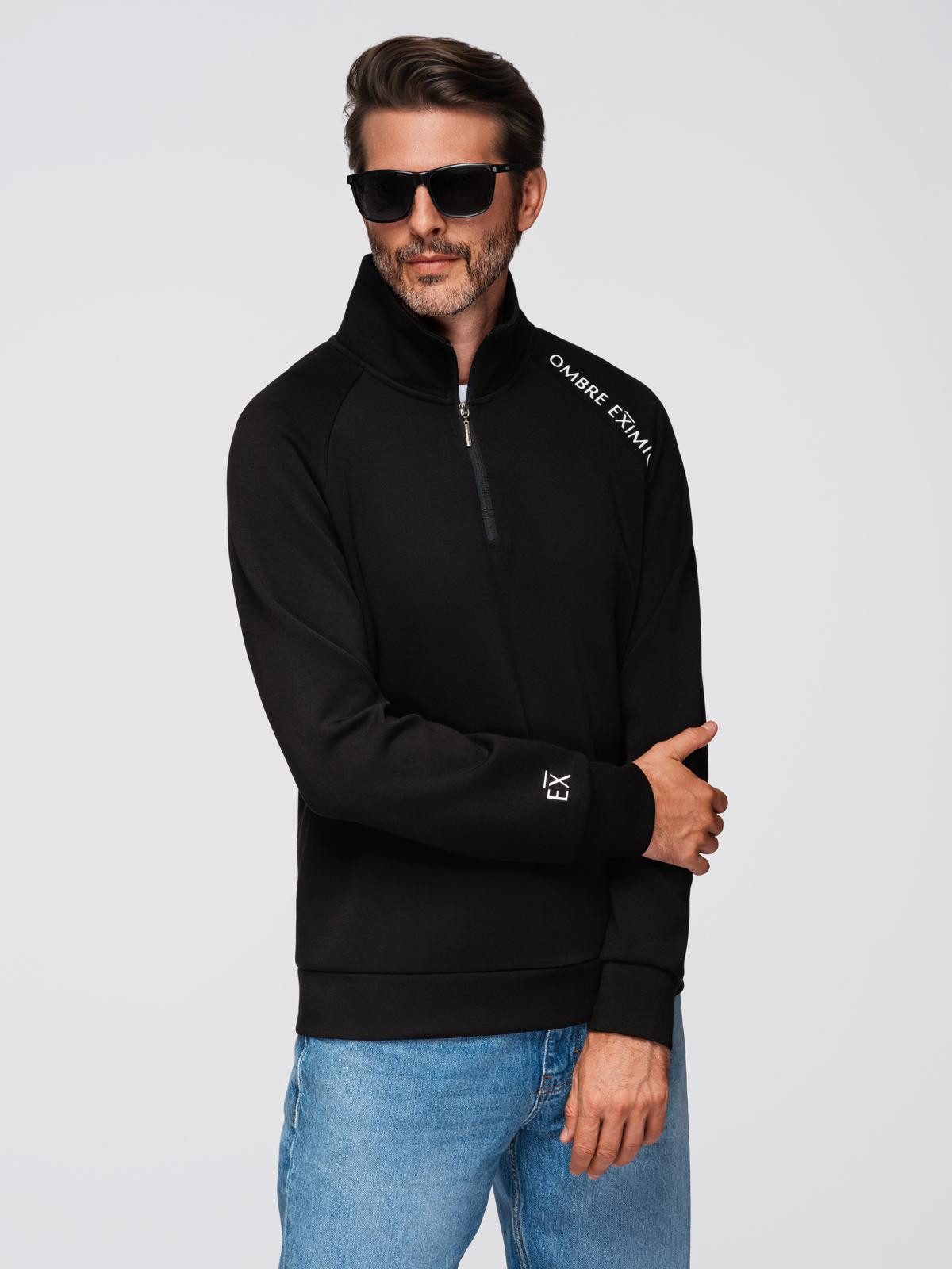 OMBRE Sweatshirt Herren-Sweatshirt mit Reißverschluss-Stehkragen