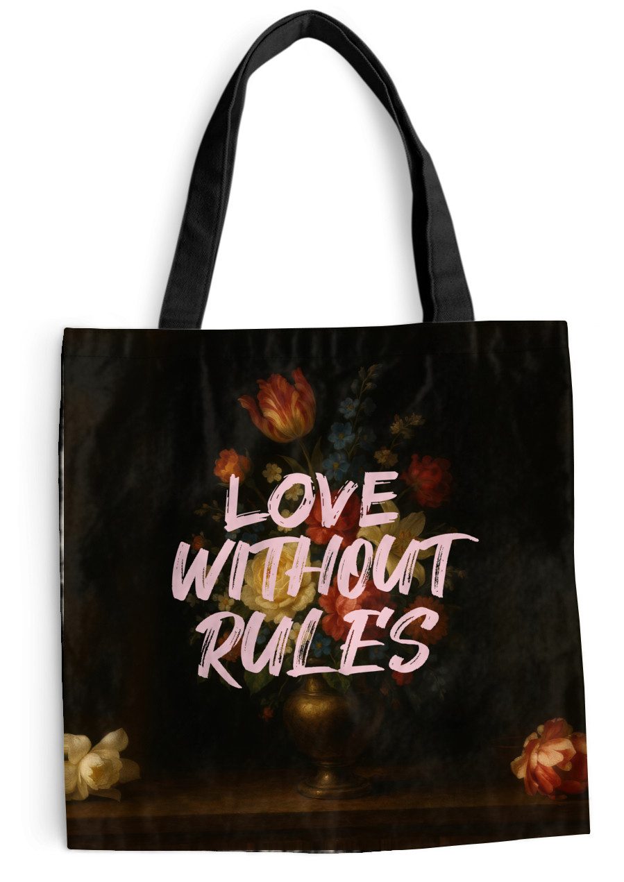 MuchoWow Shopper Liebe - Modern - Blumen, Handtasche, Damen und Herren, Schultertasche, Umhängetasche, Tote Bag