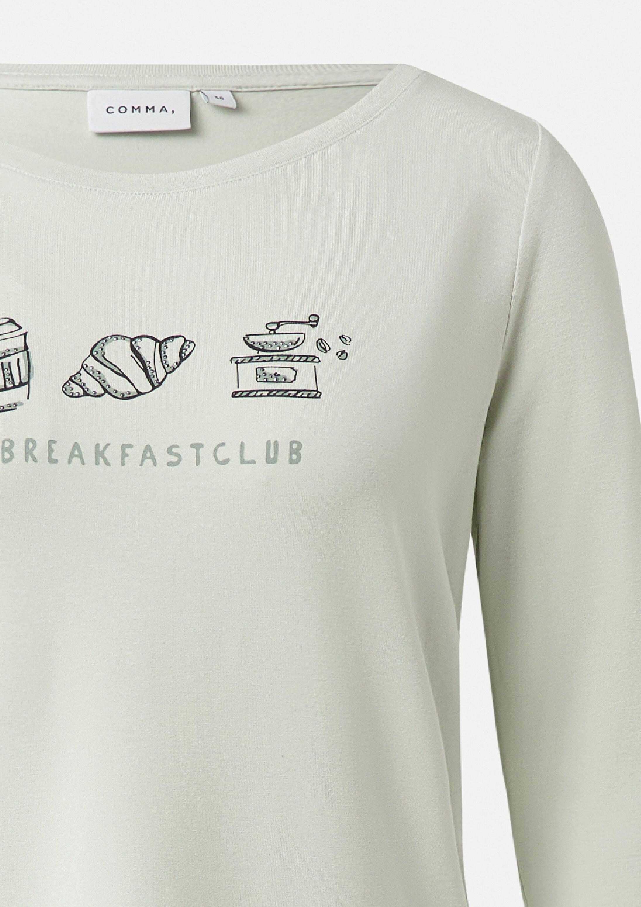 comma 3/4-Arm-Shirt T-Shirt Jersey-T-Shirt mit 3/4-Ärmeln und Frontprint