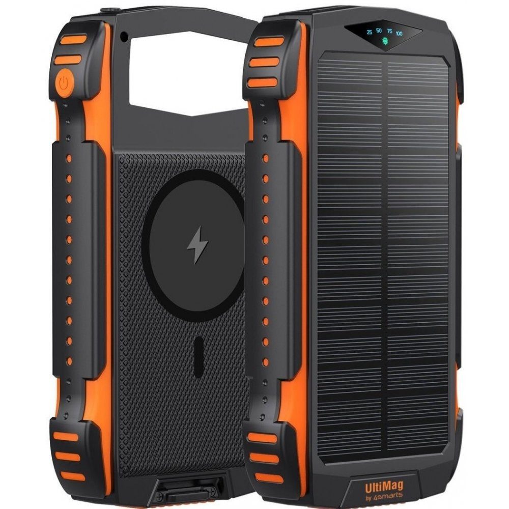4smarts Rugged TitanPack UltiMag 20000 Solar - Powerbank - schwarz/orange Powerbank
