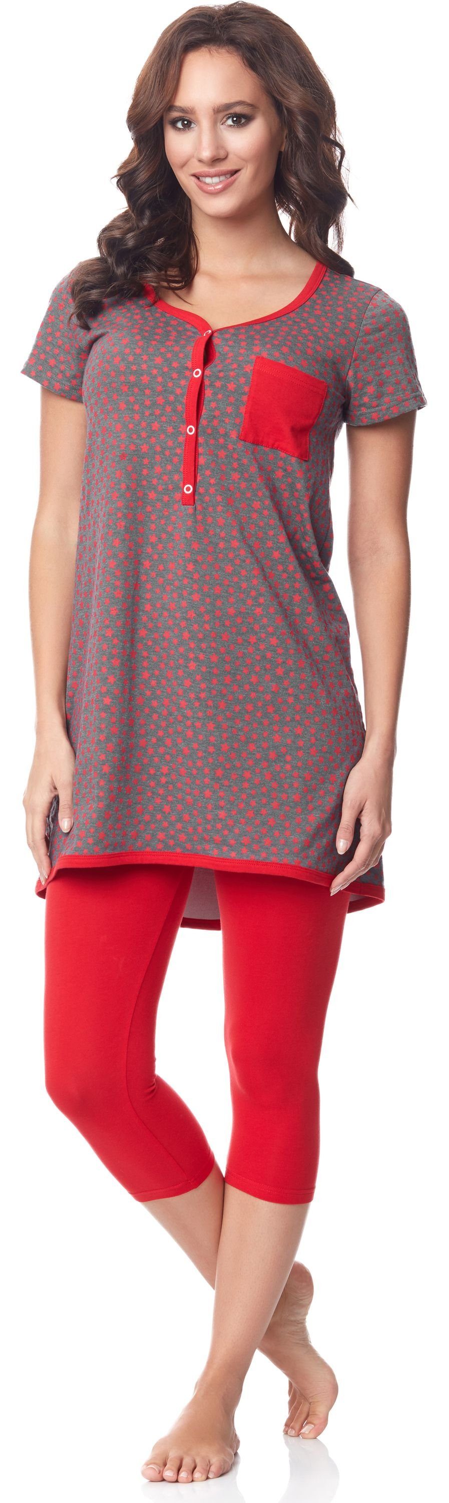 Be Mammy Umstandspyjama Damen Kurzarm Pyjama günstig online kaufen