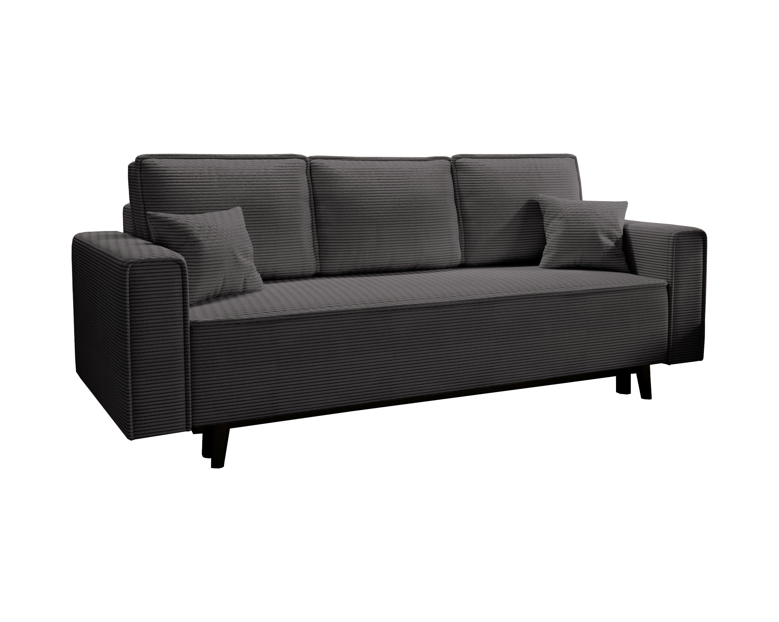 MOEBLO Schlafsofa MAST, Cord Sofa Couch aus Cordstoff Polstergarnitur Polstersofa Couchgarnitur für Wohnzimmer Sofagarnitur (BxHxT): 225x73x95cm, mit Schlaffunktion