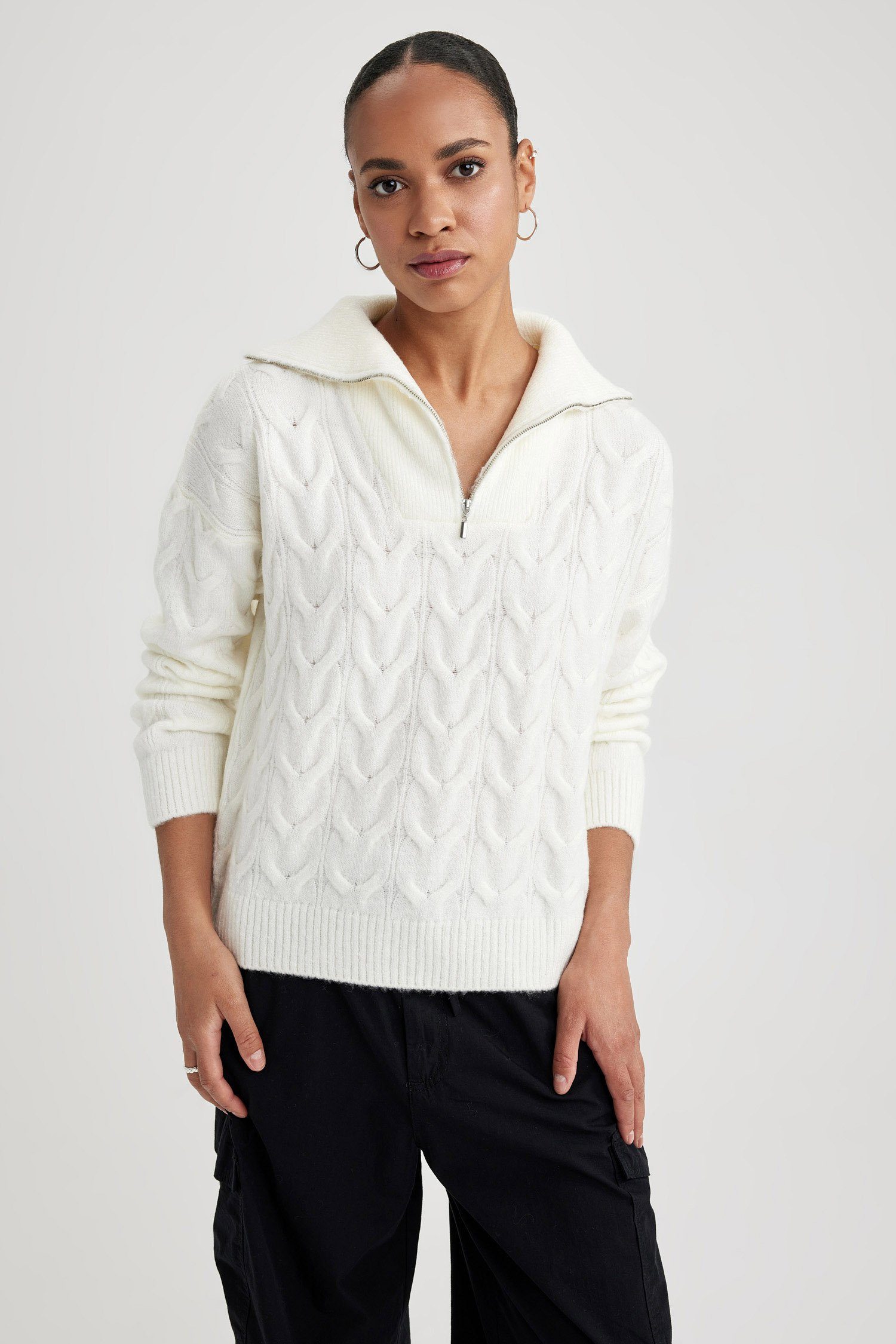 DeFacto Strickpullover Damen Strickpullover OVERSIZE FIT | Strickpullover