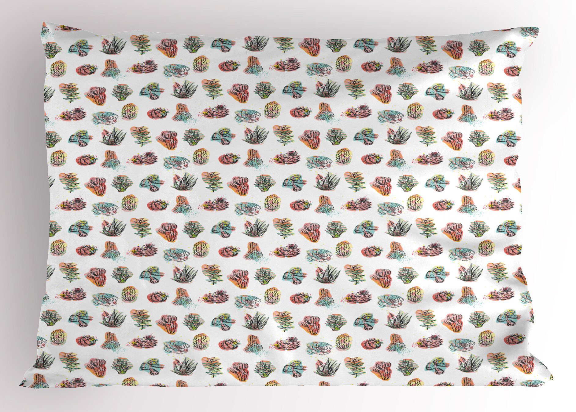 Kopfkissenbezug, Dekorativer (1 Kaktus Abakuhaus Kissenbezüge Size Queen Stück), Sukkulenten Kreative Gedruckter
