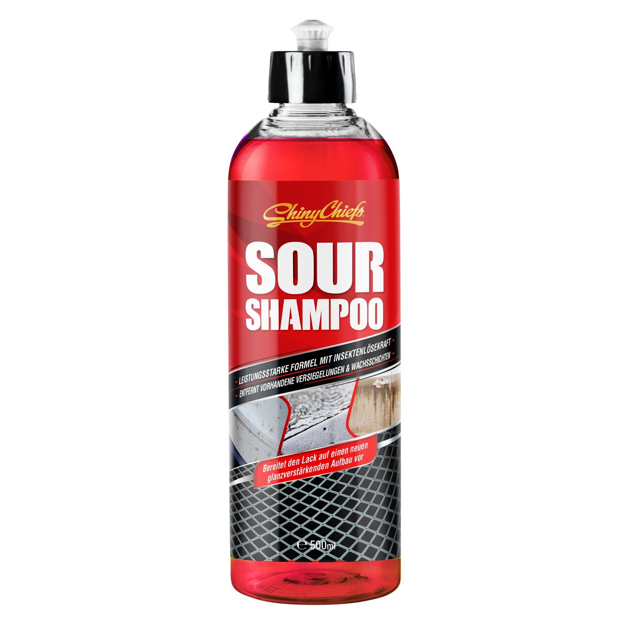 ShinyChiefs SOUR SHAMPOO - INSEKTENLÖSEKRAFT 500ml Stark schäumend Autoshampoo (1-St)