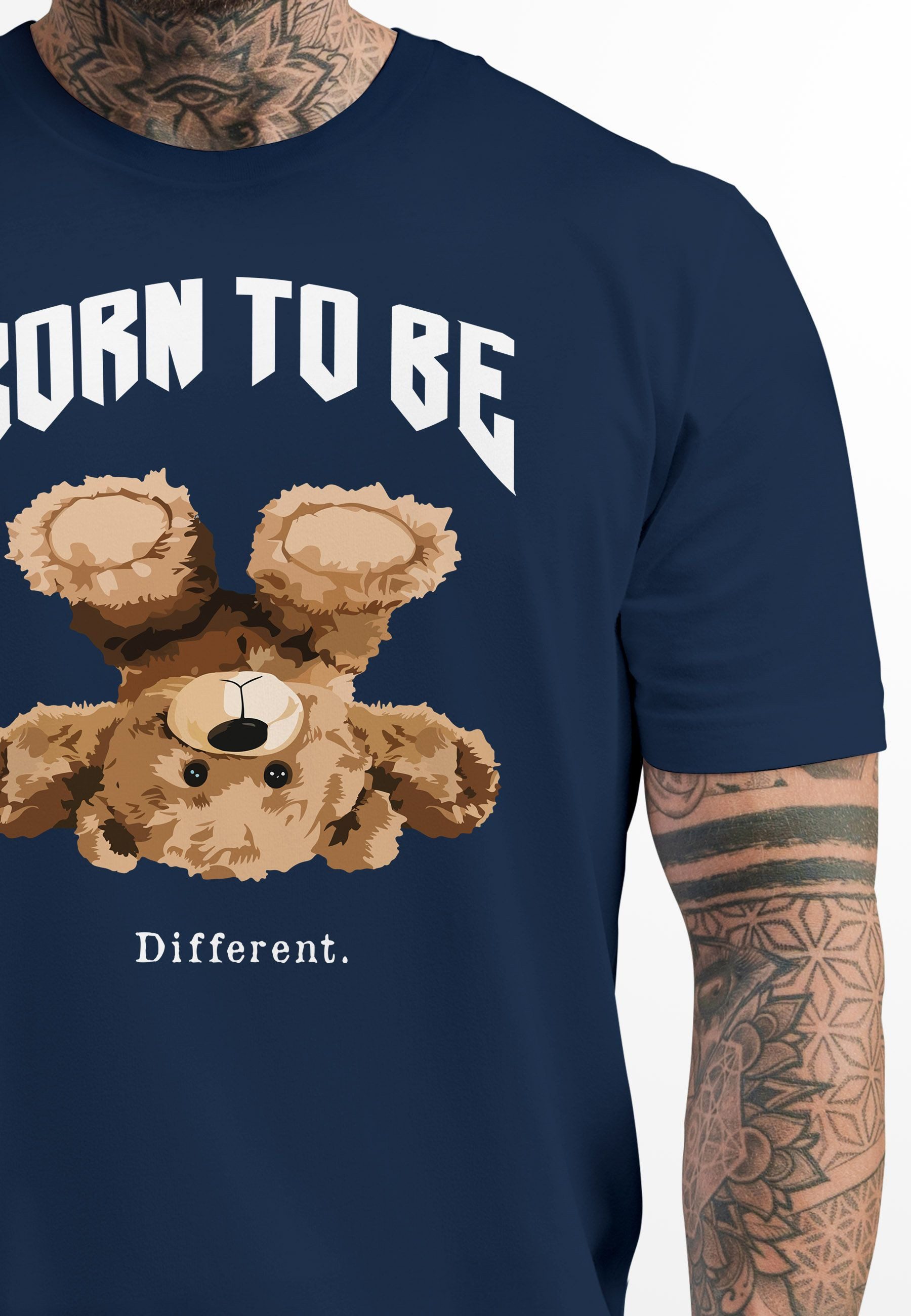 Neverless Print-Shirt Herren T-Shirt Printshirt Born to be different Schrif günstig online kaufen