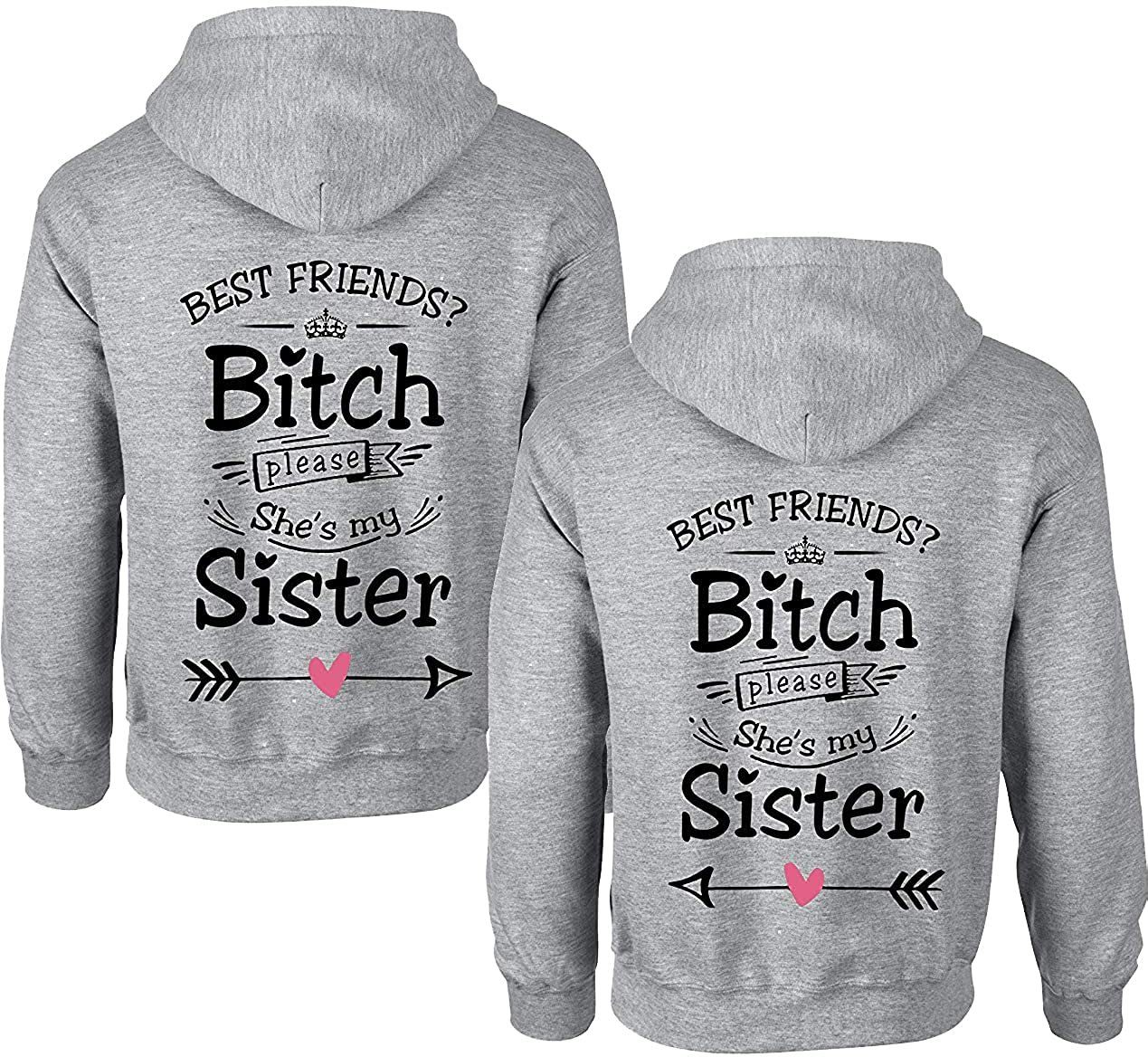 COUPLES SHOP Kapuzenpullover Best Friends Hoodie Pullover She's my Sister Fun Spruch Beste Freundin (1-tlg) mit modischen Print mehr