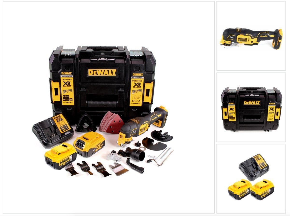 DeWalt Akku-Multifunktionswerkzeug DCS 356 P2 Akku Multitool 18V Brushless + 35tlg. Zubehör + 2x Akku 5