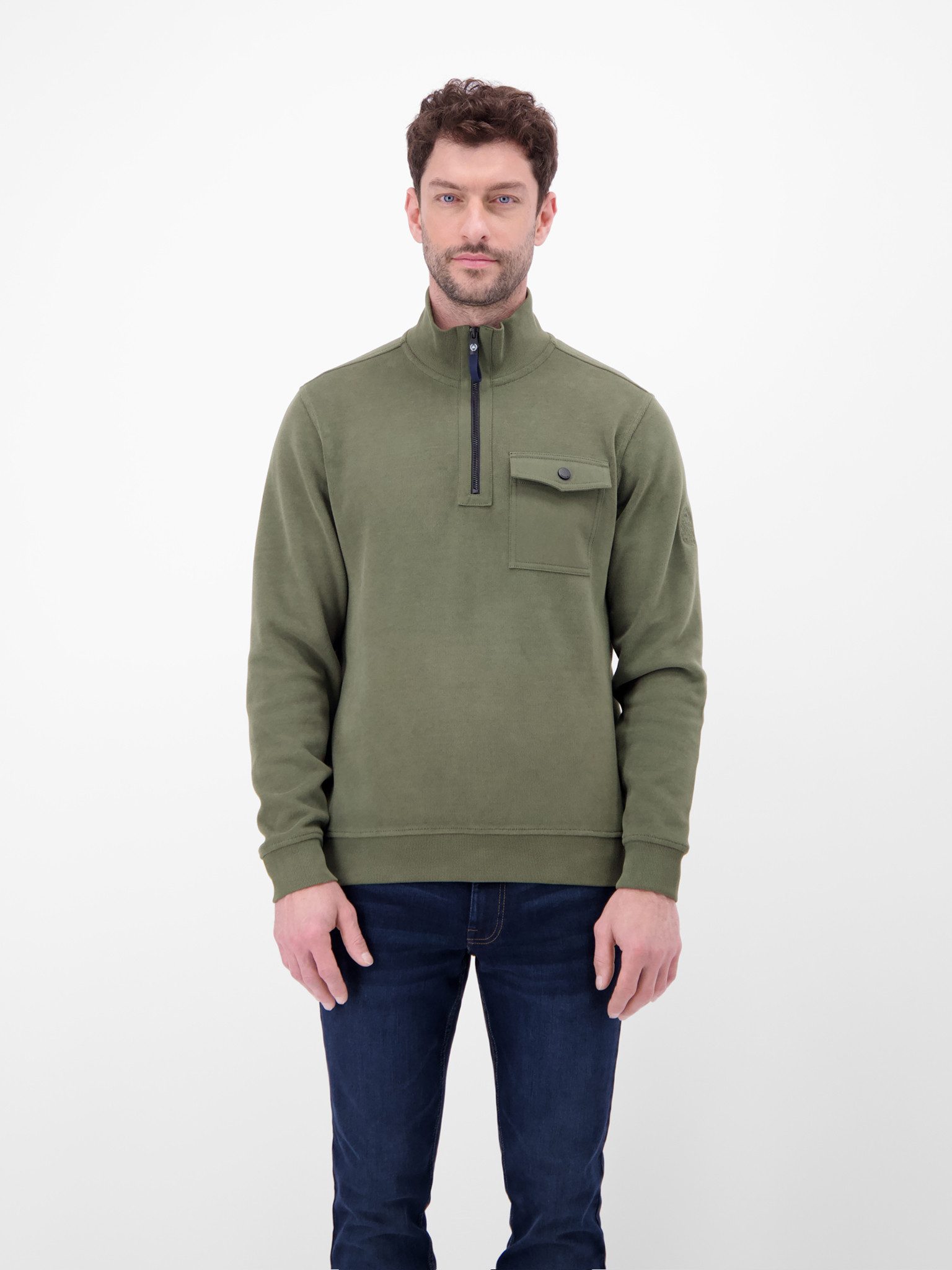 LERROS Sweater mit Zipper und Stehkragen