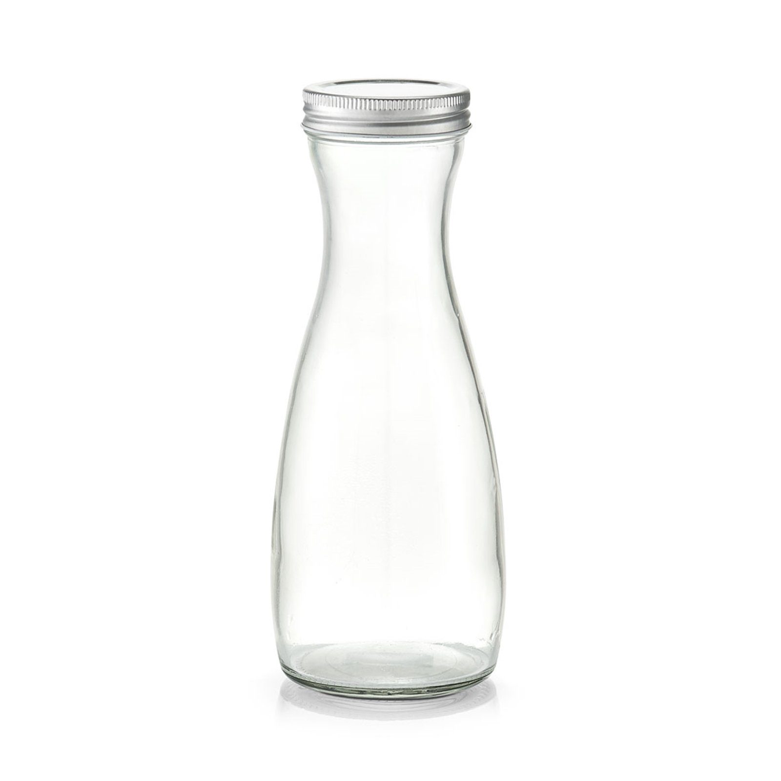 Zeller Present Karaffe Glaskaraffe mit Metalldeckel 1000 ml, (1-tlg), Glaskrug Glasflasche Dekanter