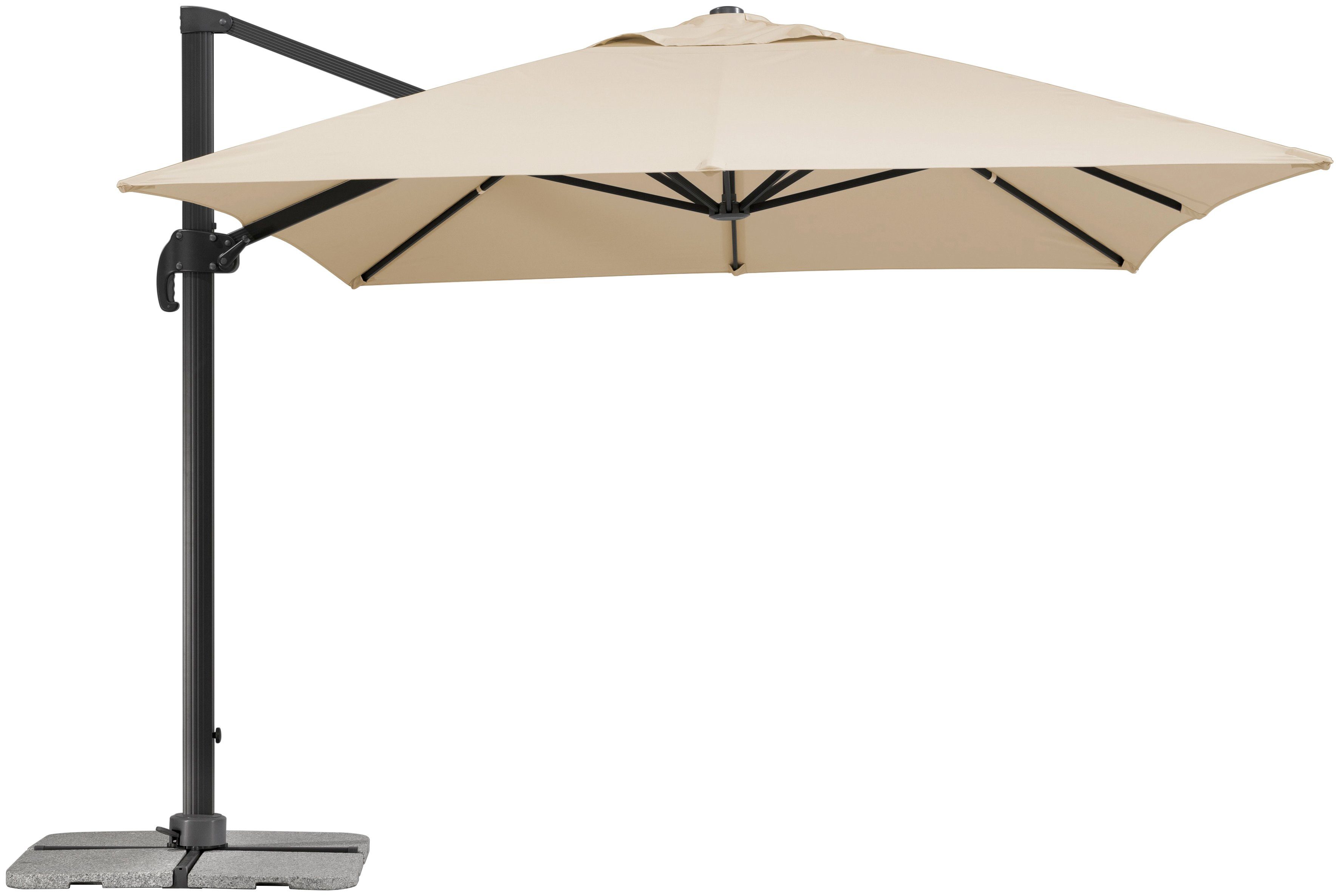 Schneider Schirme Ampelschirm Rhodos Grande, LxB: 400x300 cm, natur, rechteckig, ohne Wegeplatten
