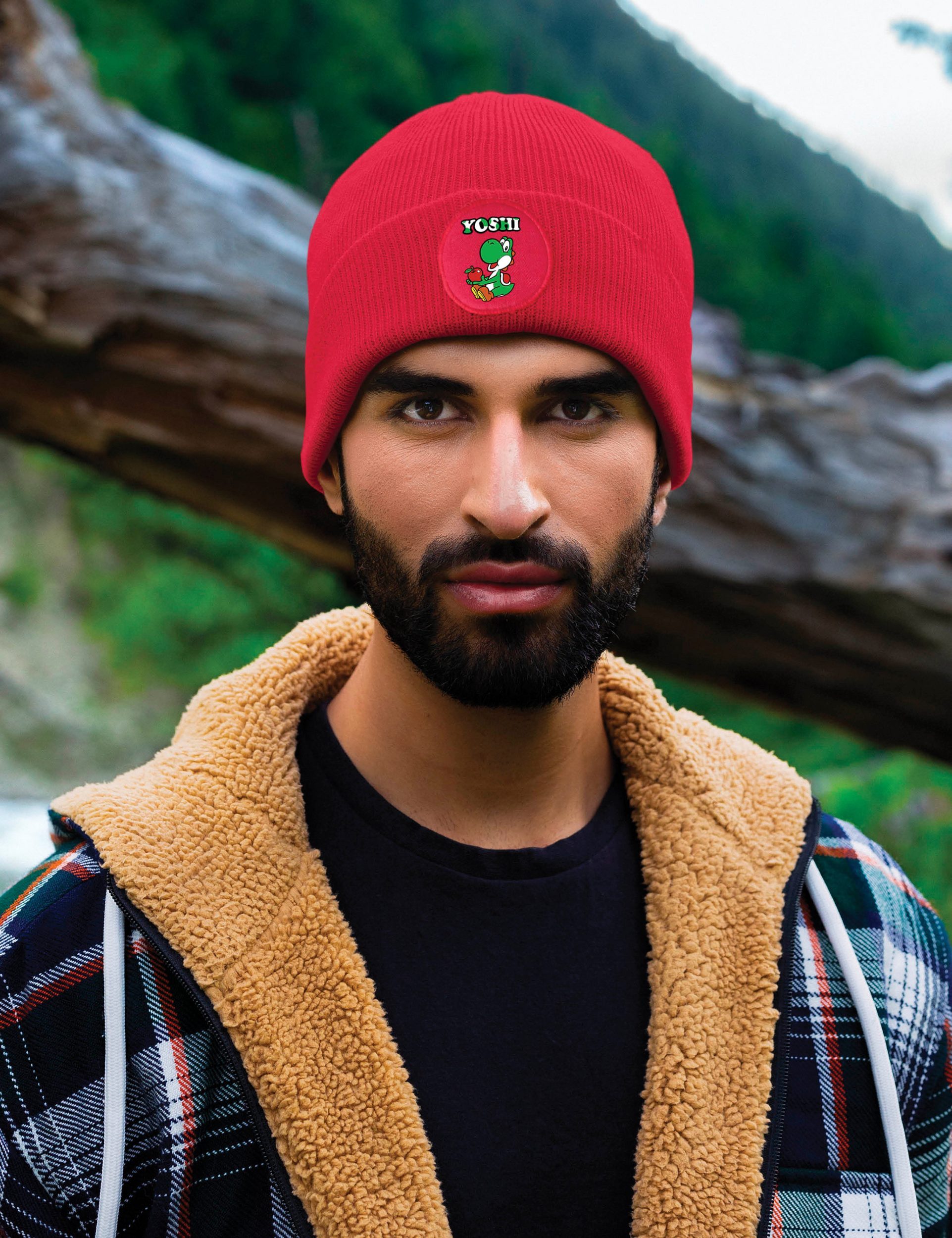 Youth Designz Beanie Yoshi Beanie Mütze Wintermütze Gaming Print Strickmütze Unisex für Herren & Damen