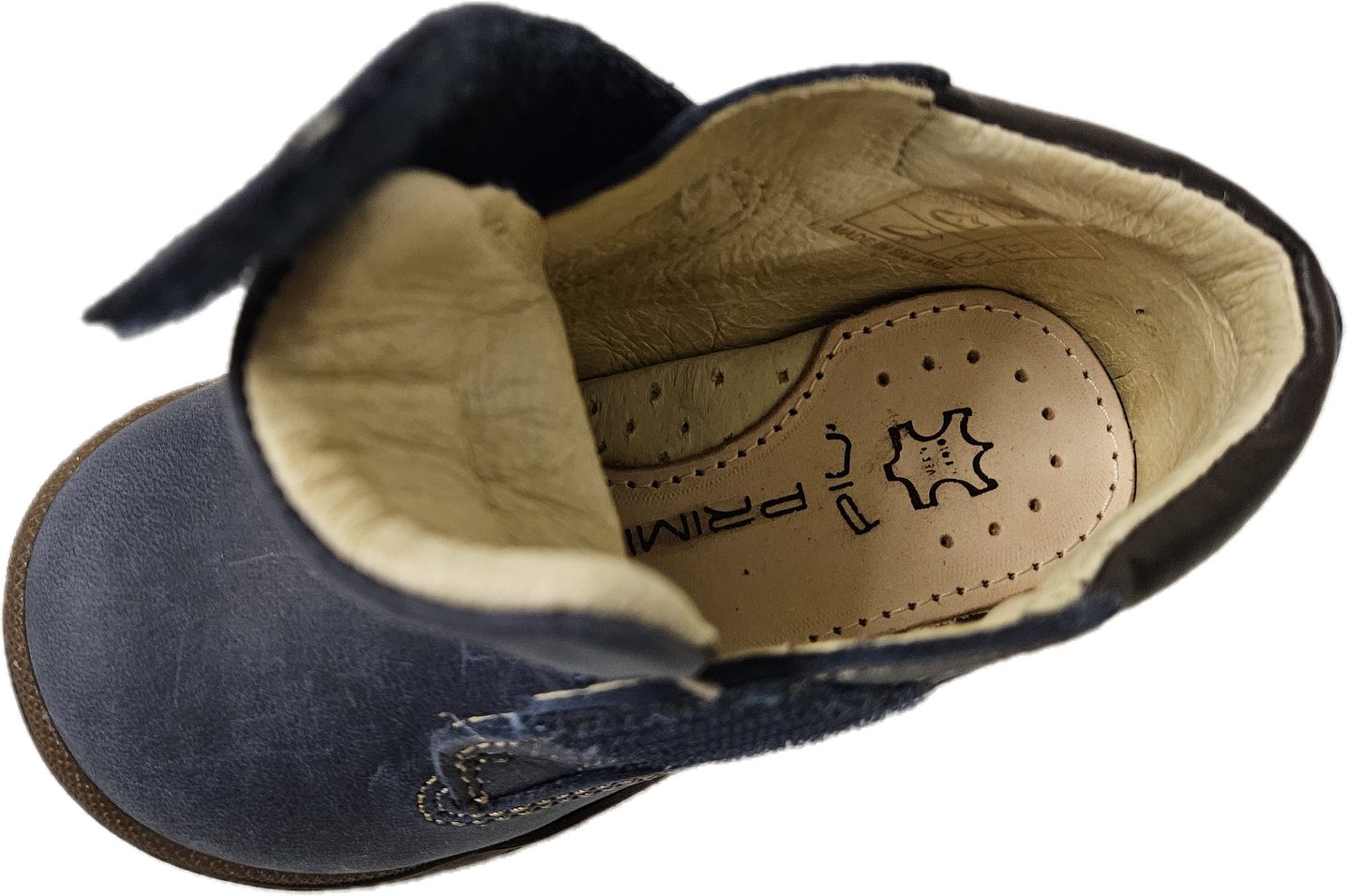 Primigi 80480 Sneaker Halbschuhe Lederschuh blau Klettschuh aus echtem Leder, Klettverschluß