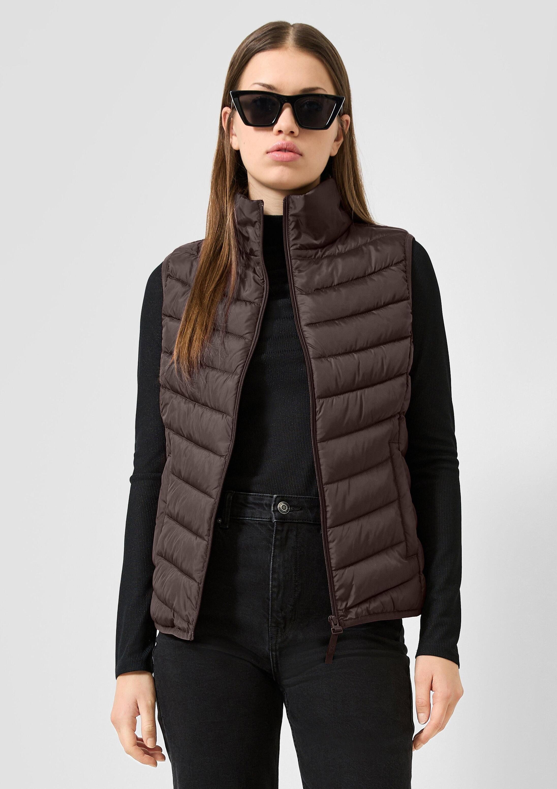 QS Outdoorjacke Outdoor-Weste Gesteppte Weste mit Stehkragen