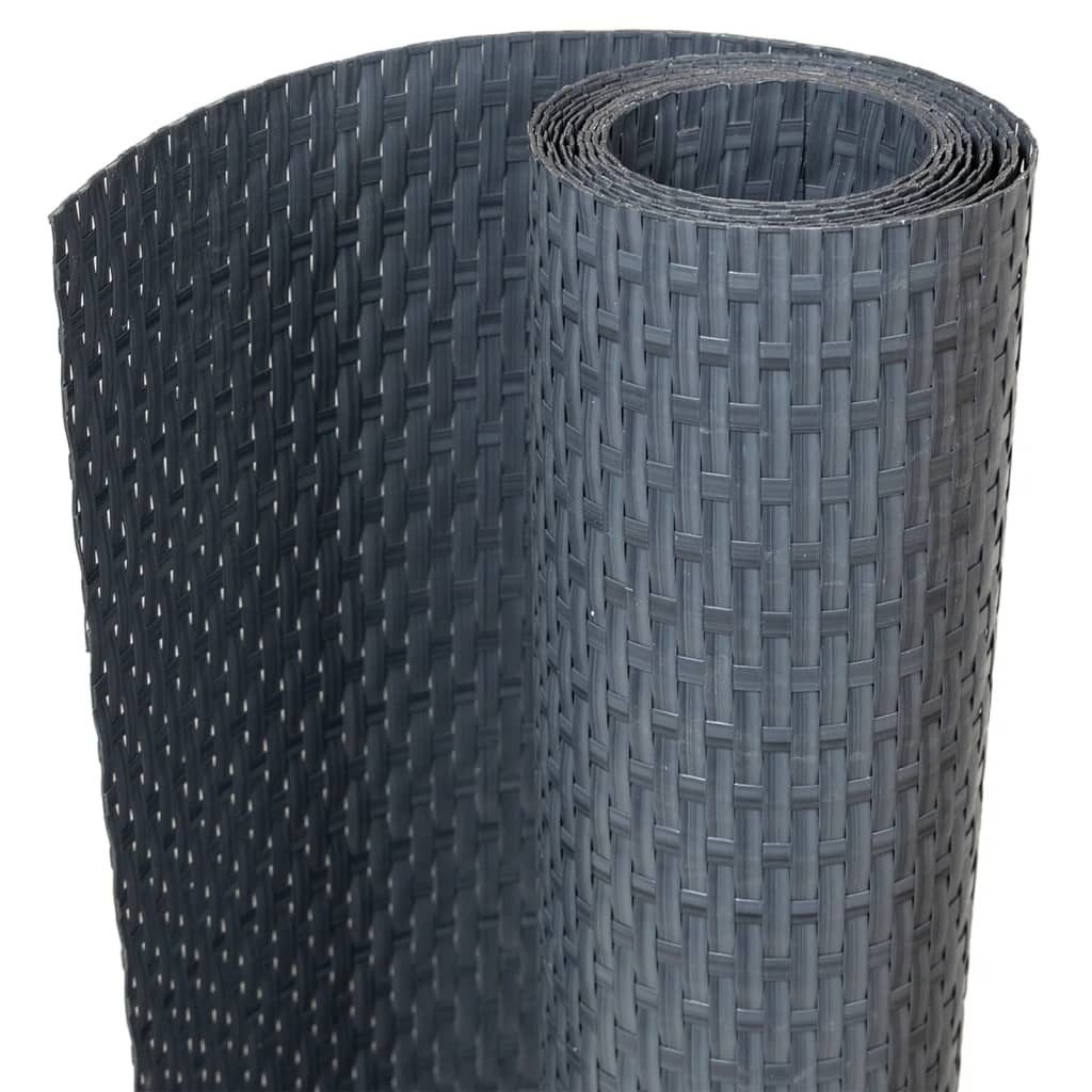 vidaXL Balkon-Sichtschutz Anthrazit 1000x80 cm Poly Rattan, (1-St)