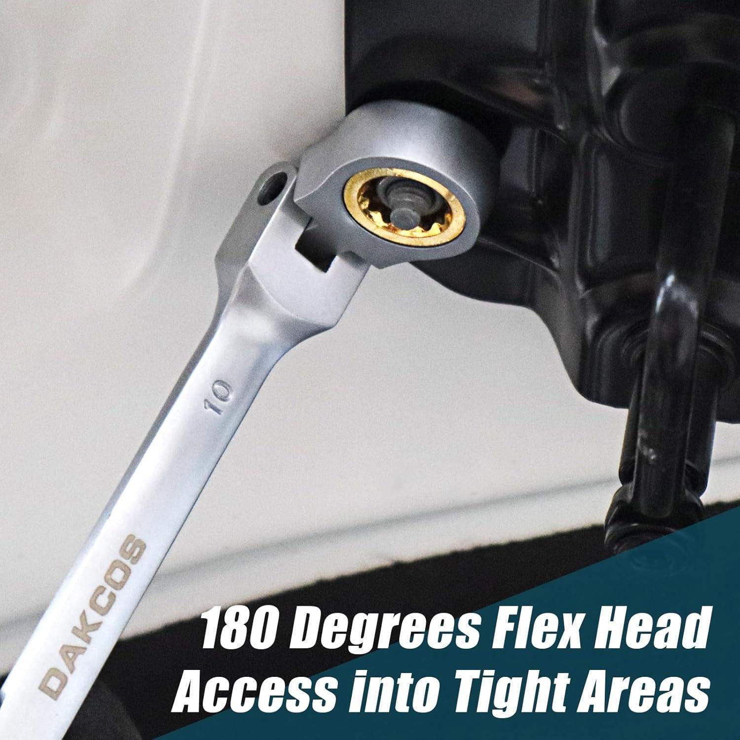 LuxusKollektion Ratschenringschlüssel Kombi Ratschenschlüssel Gelenk CRV Chromoberfläche 10mm