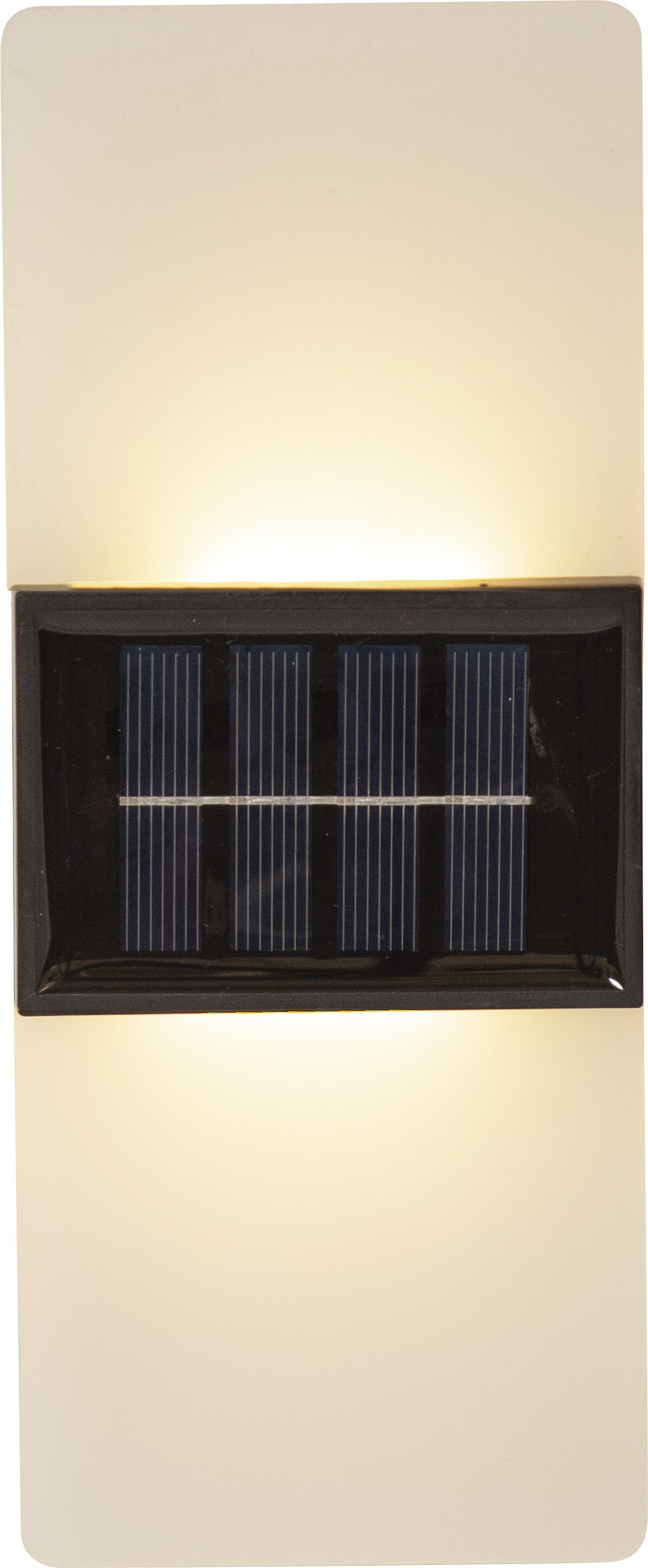 STAR TRADING LED Solarleuchte Solar Wandleuchte Wandy Frost, Tageslichtsensor, LED fest integriert, Warmweiß, 2 Lichtfarben, frosted Oberfläche, Dämmerungssensor