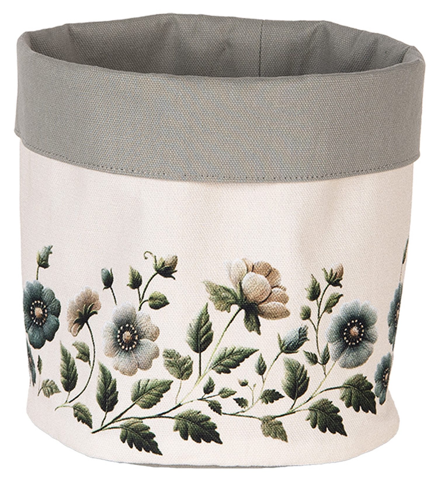 Clayre & Eef Brotkorb Gently Blooming, Baumwolle, (1-tlg., 1-teilig), rundes Brotkörbchen Brotkorb ca. Ø 15x16cm Baumwolle