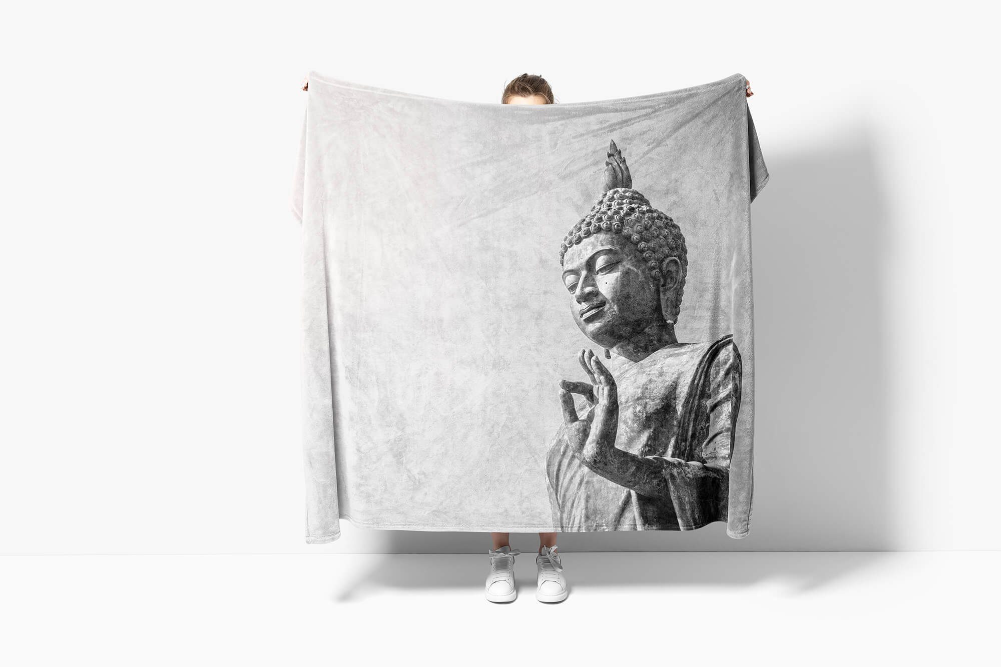 Art Baumwolle-Polyester-Mix mit Buddhismus, Handtücher Strandhandtuch Saunatuch Kuscheldecke Buddha (1-St), Handtuch Handtuch Sinus Fotomotiv