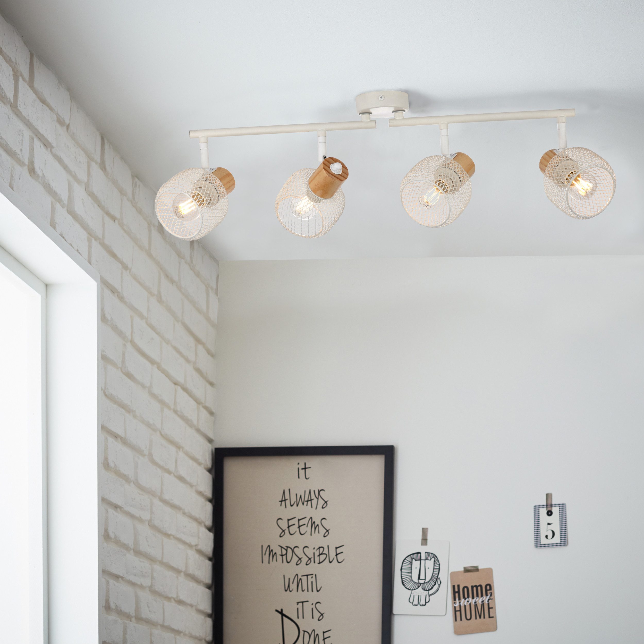 Brilliant Deckenstrahler Giada, ohne Leuchtmittel, 74 cm, 4 x E14, Köpfe sc günstig online kaufen