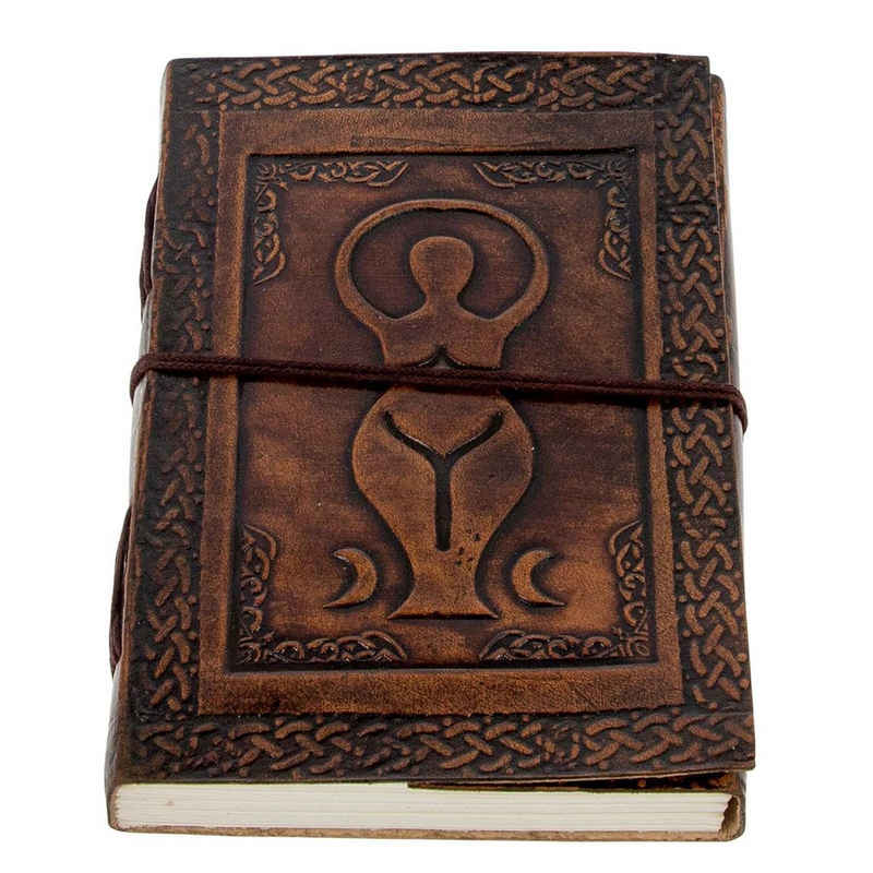 KUNST UND MAGIE Tagebuch Leder Tagebuch Notizbuch Wicca Große Göttin Mondgöttin 18x13cm Hexe